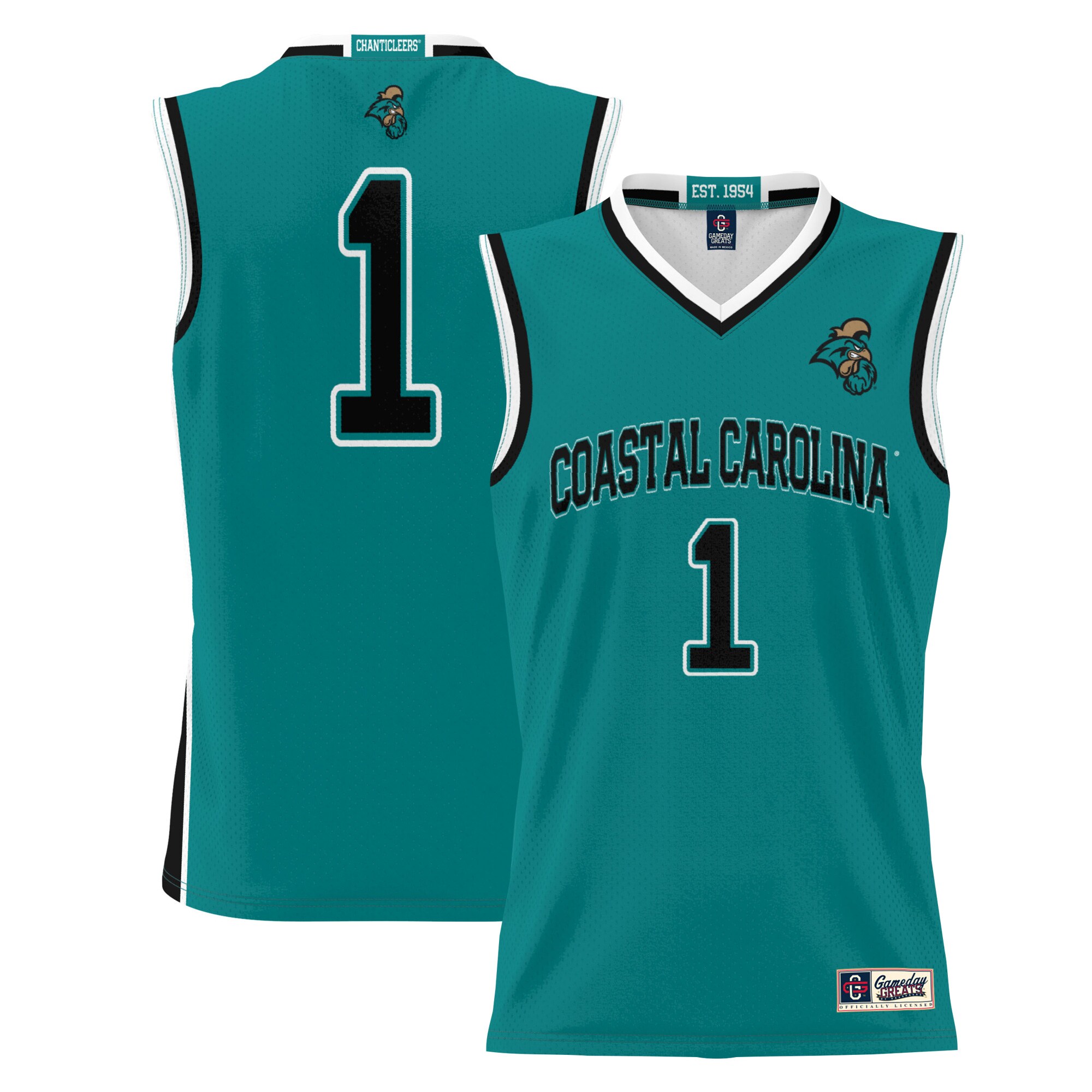 #1 Coastal Carolina Chanticleers ProSphere Youth Basketball Jersey - Teal
