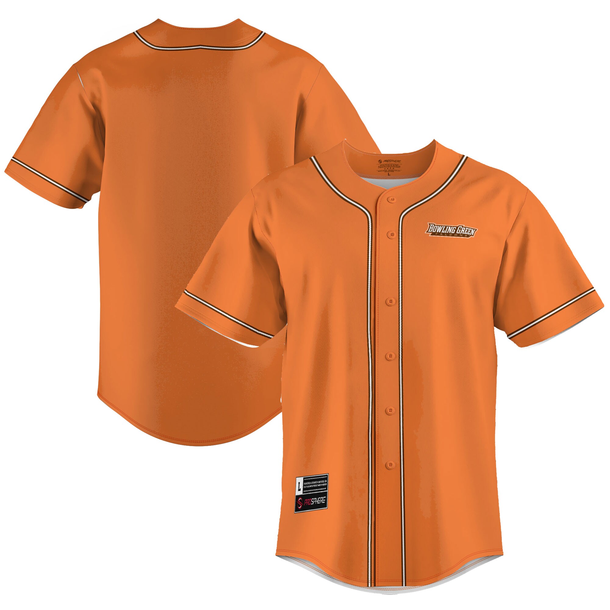 Bowling Green St. Falcons Baseball Jersey - Orange