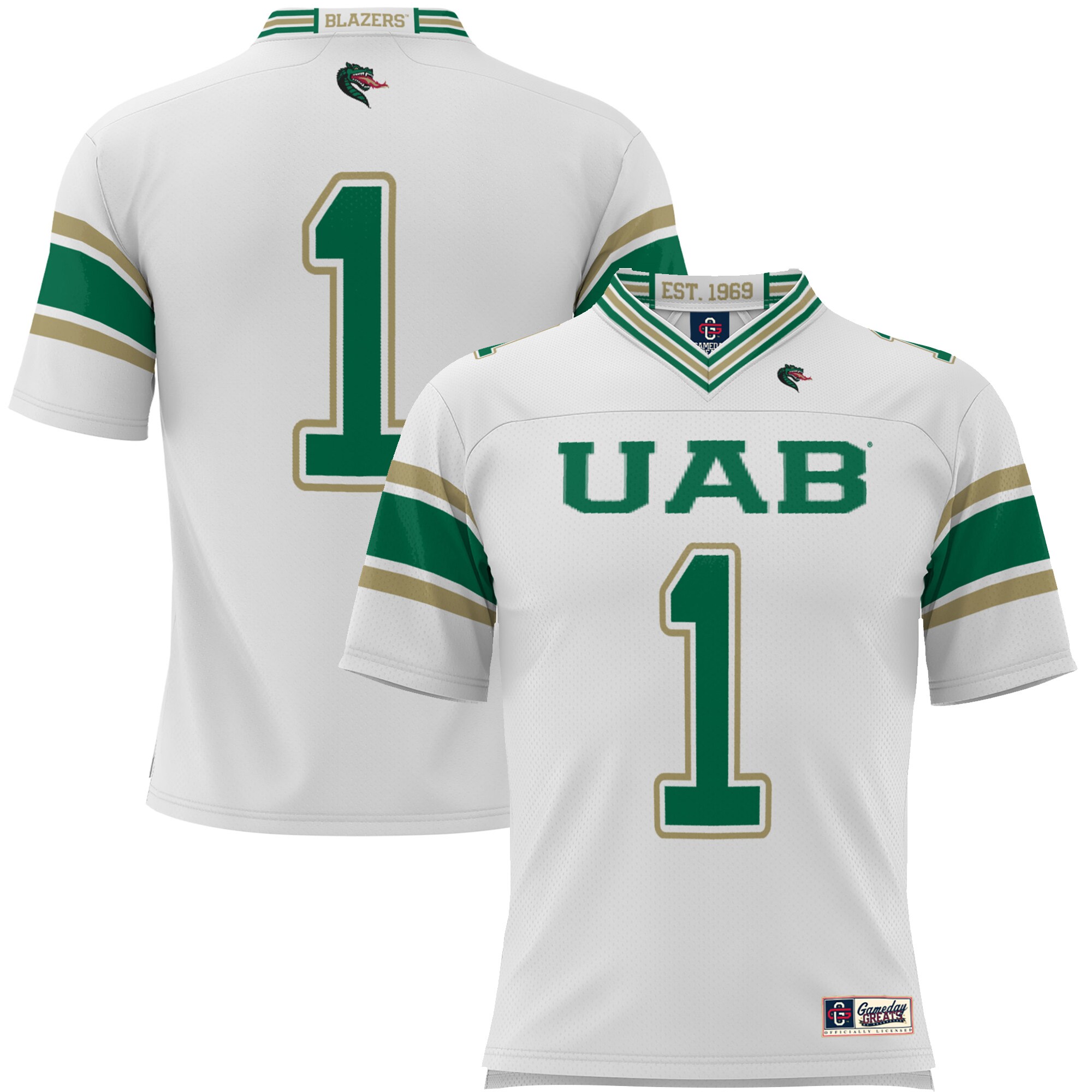 #1 UAB Blazers ProSphere Youth Endzone Football Jersey - White