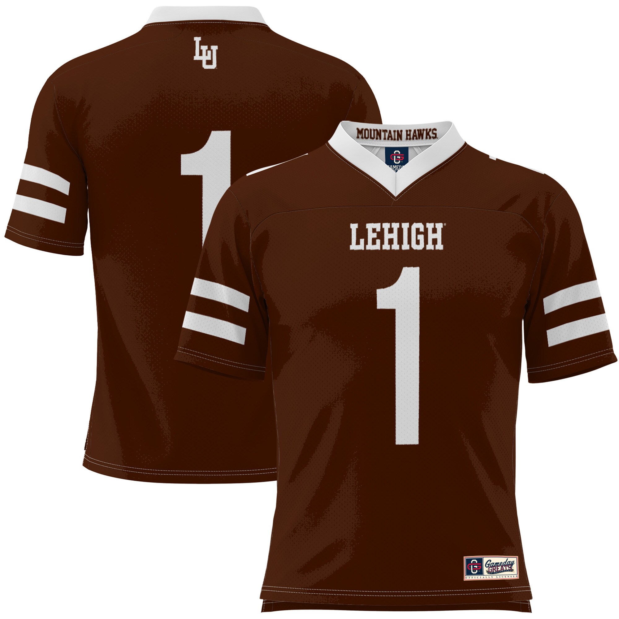 #1 Lehigh Mountain Hawks ProSphere Youth Football Jersey - Brown