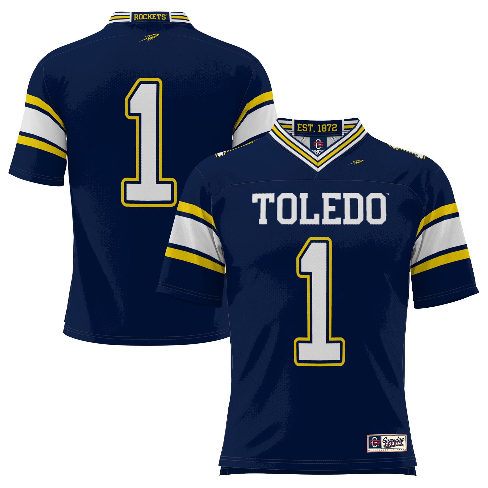 #1 Toledo Rockets ProSphere Endzone Football Jersey - Navy