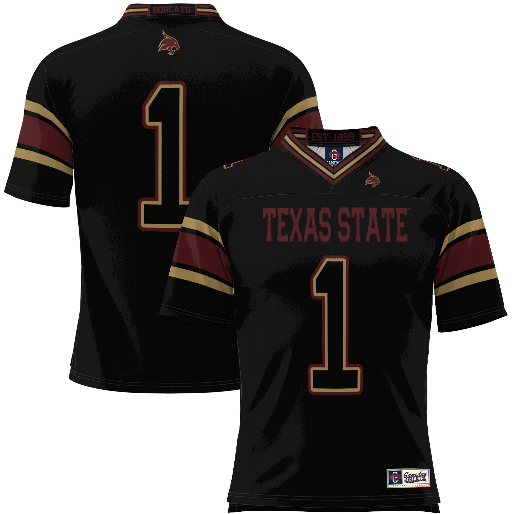 #1 Texas State Bobcats ProSphere Youth Endzone Football Jersey - Black