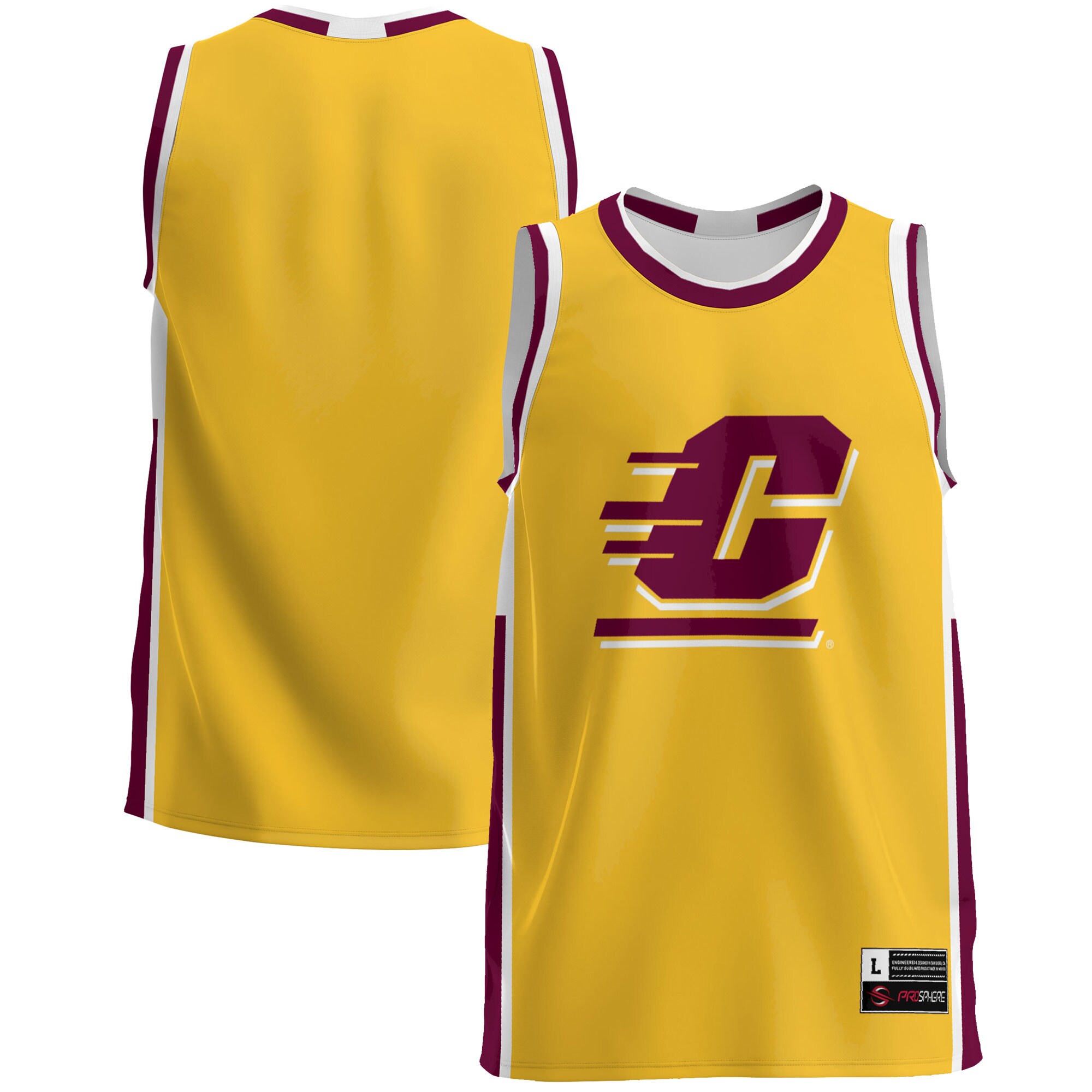 Central Michigan Chippewas Basketball Jersey - Gold
