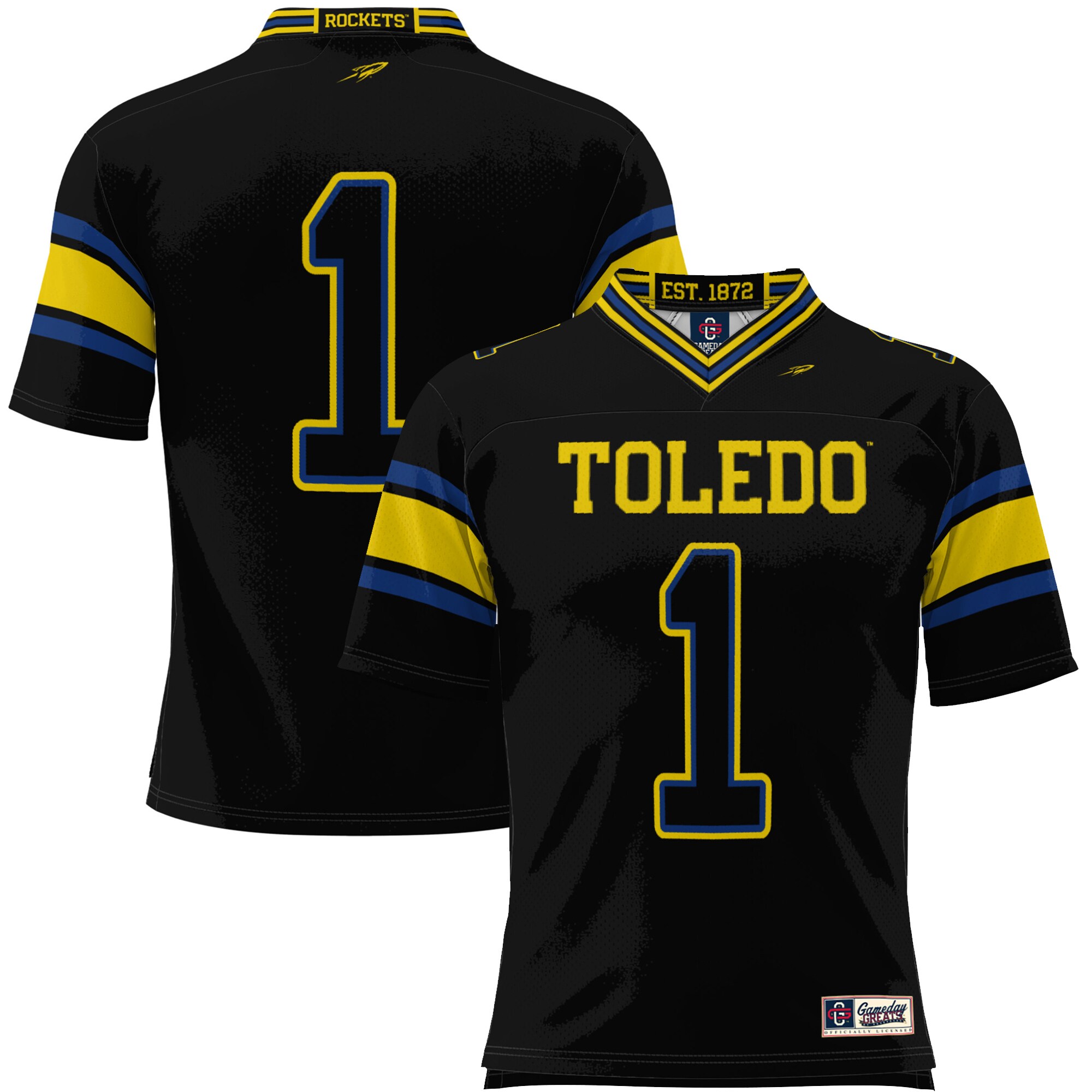 #1 Toledo Rockets ProSphere Youth Endzone Football Jersey - Black