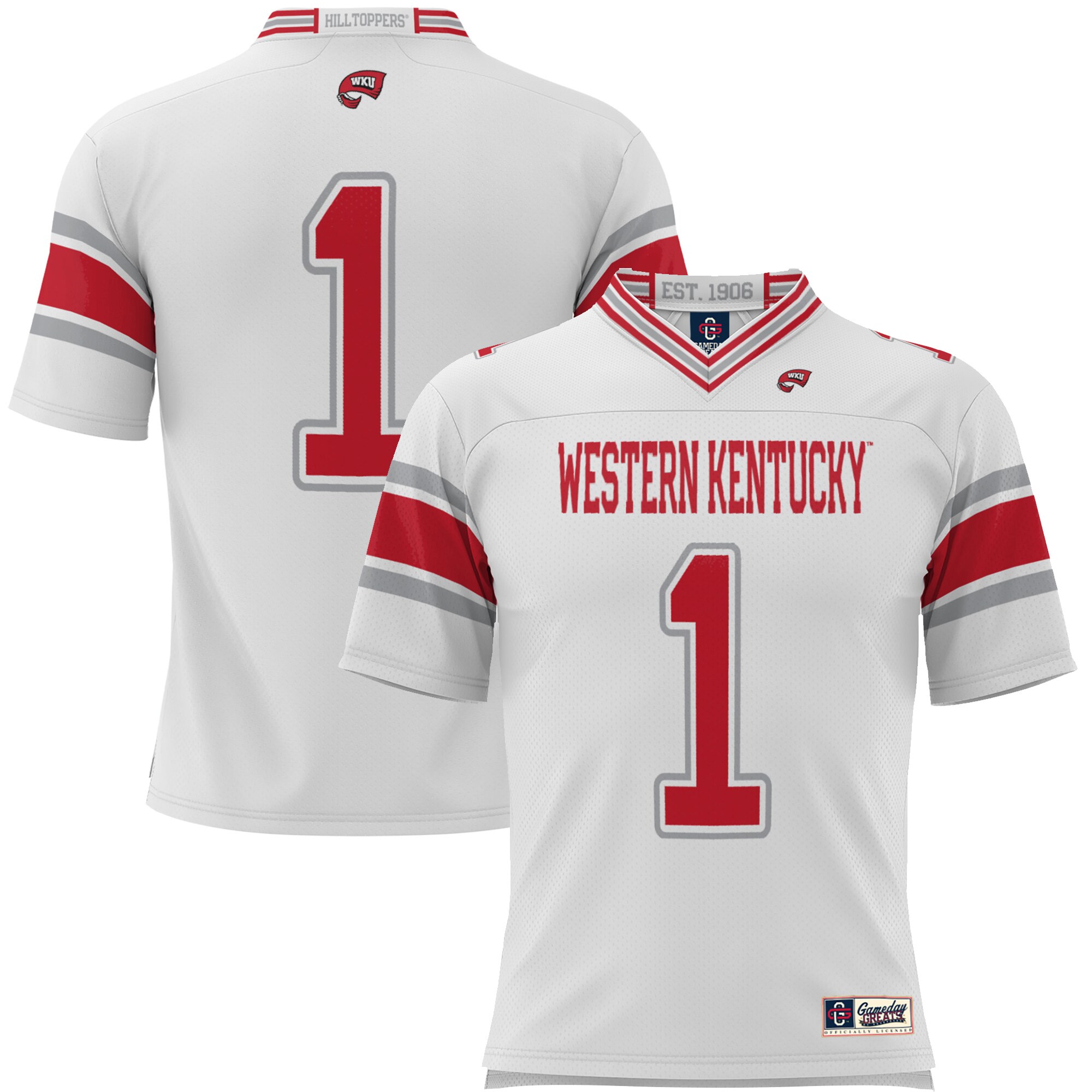 #1 Western Kentucky Hilltoppers ProSphere Youth Endzone Football Jersey - White