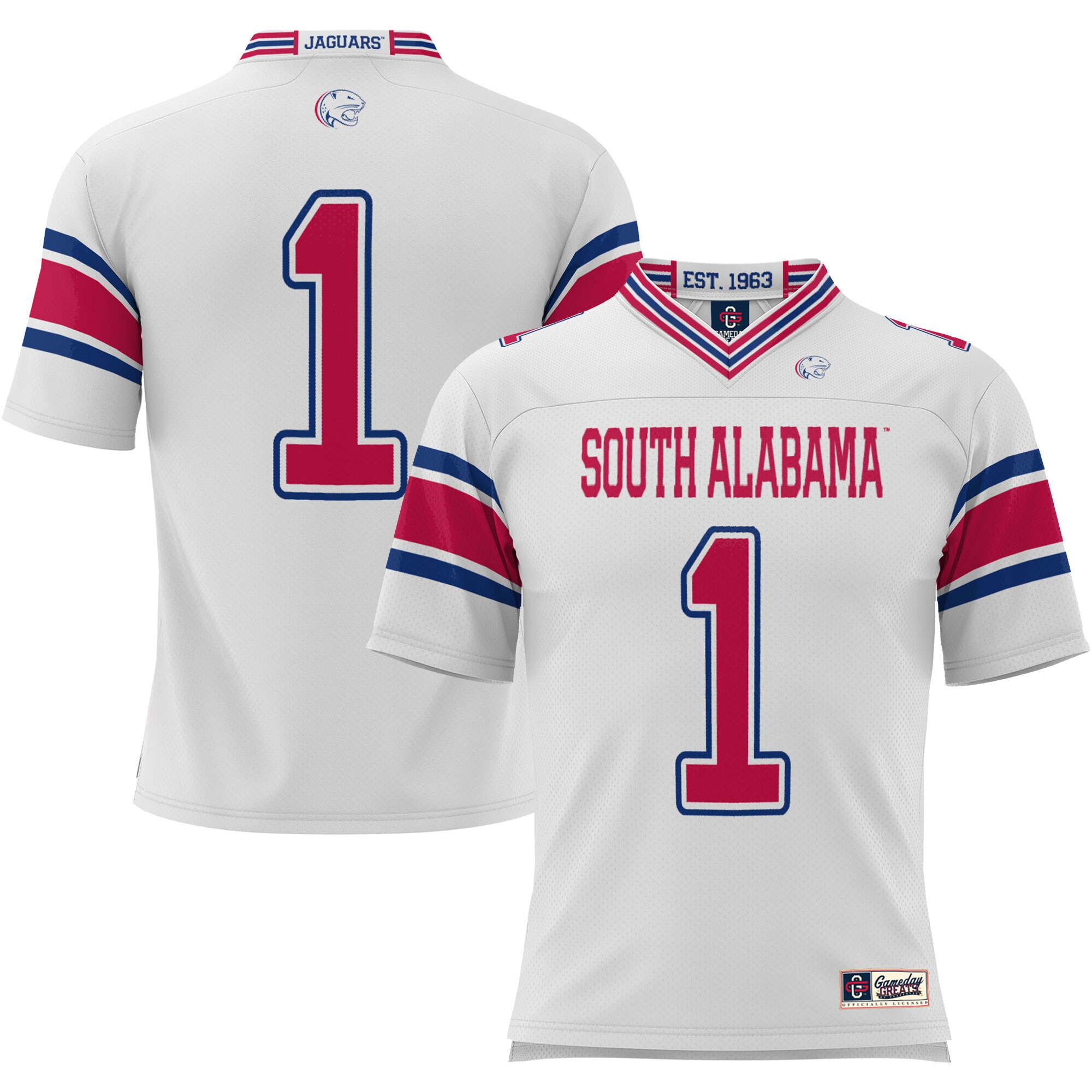 #1 South Alabama Jaguars ProSphere Youth Football Jersey - White
