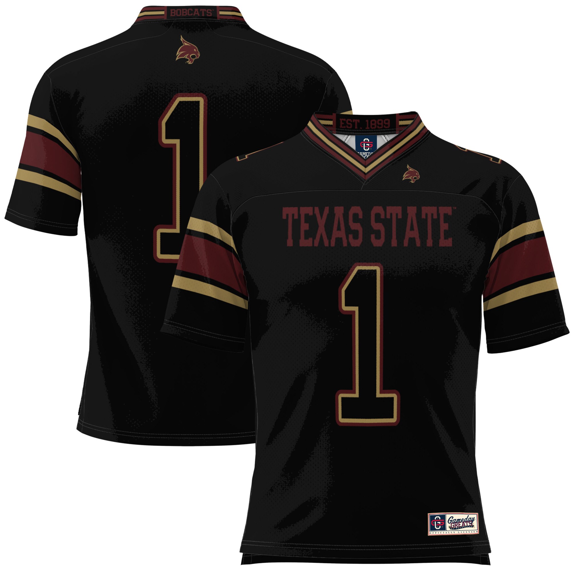 #1 Texas State Bobcats ProSphere Football Jersey - Black