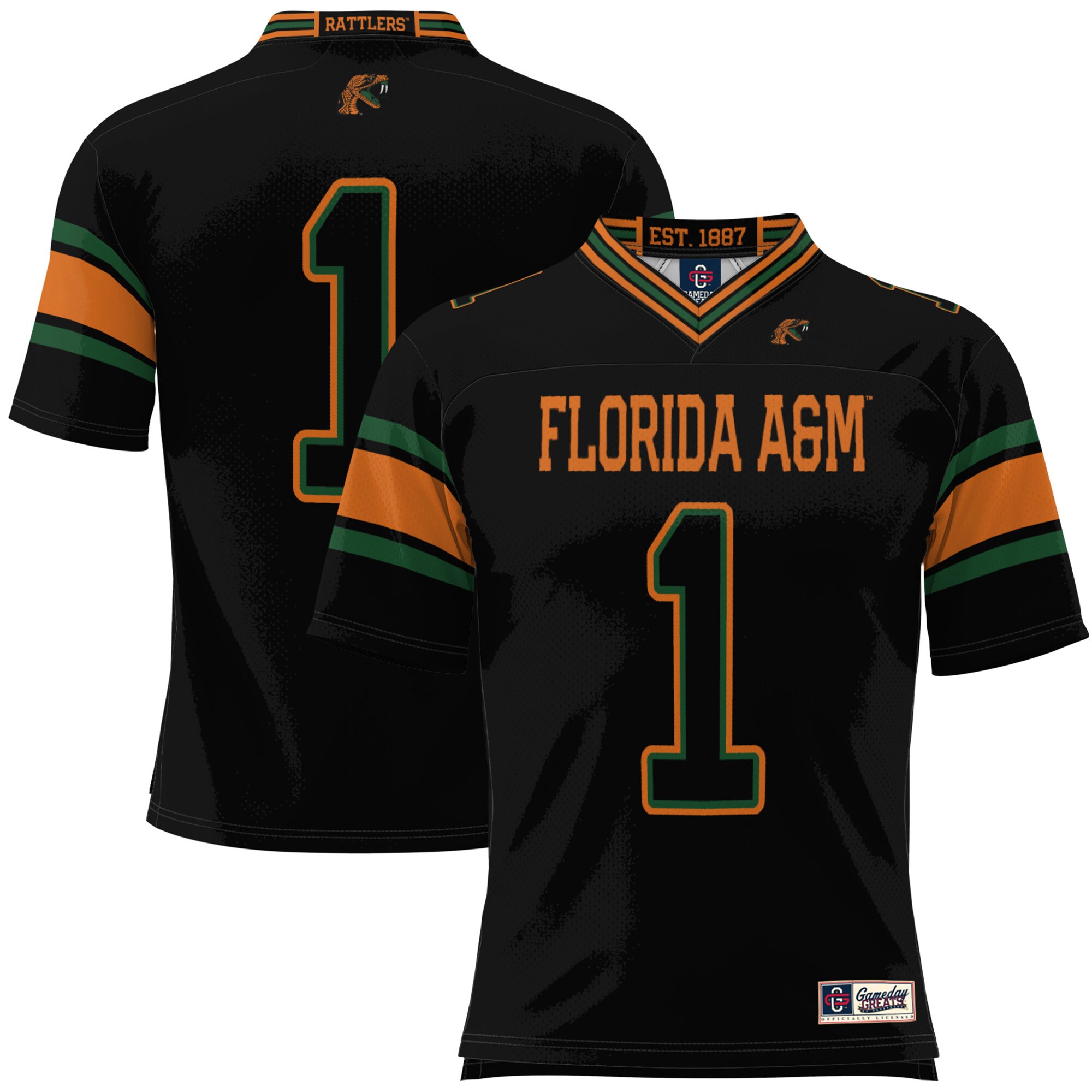 #1 Florida A&M Rattlers ProSphere Football Jersey - Black