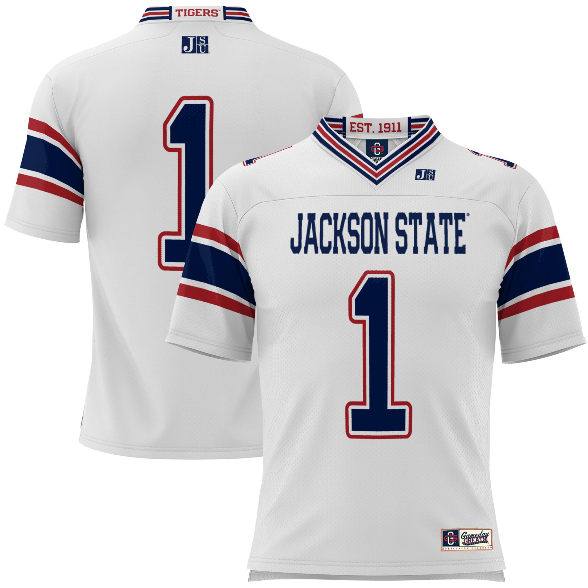 #1 Jackson State Tigers ProSphere Football Jersey - White
