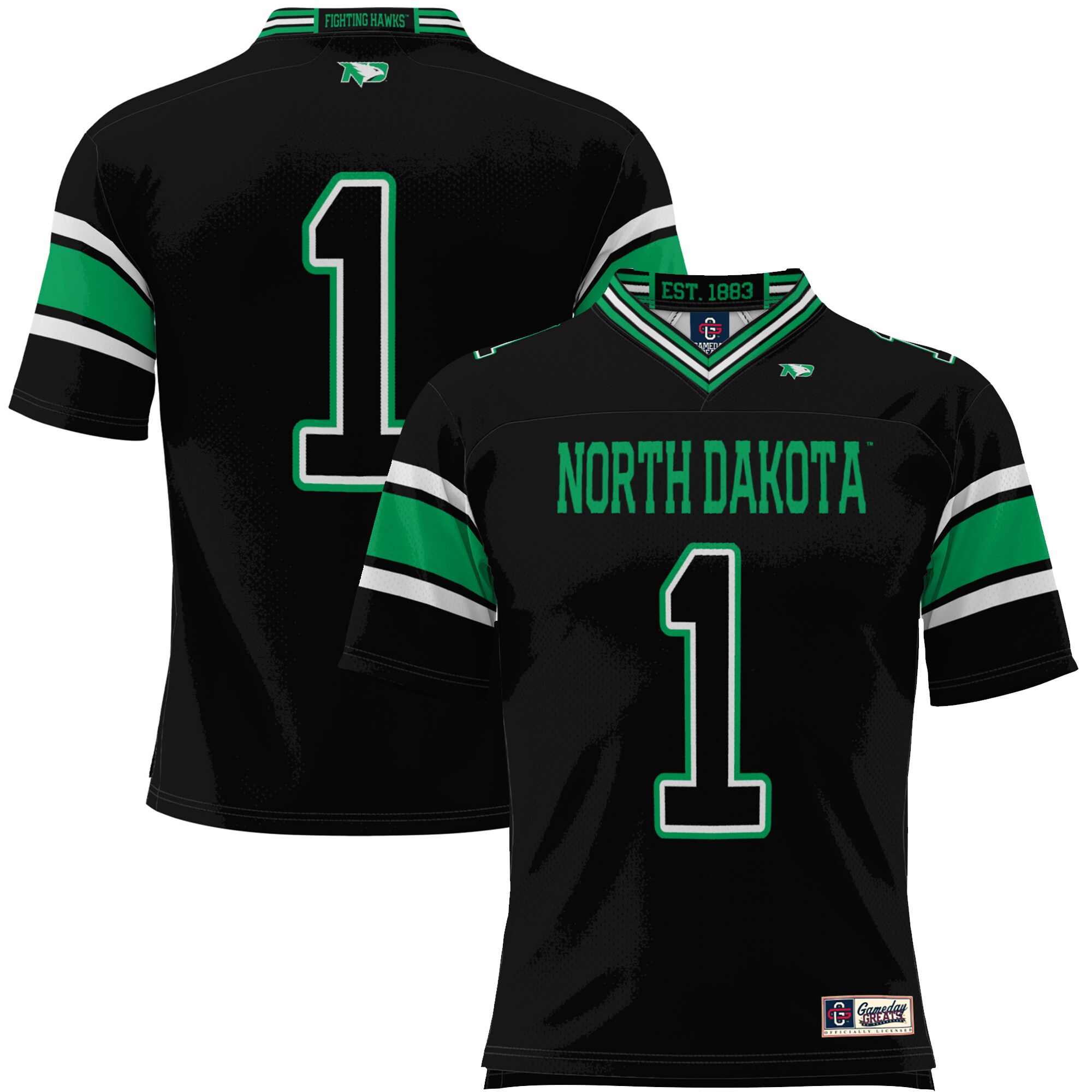 #1 North Dakota ProSphere Youth Endzone Football Jersey - Black