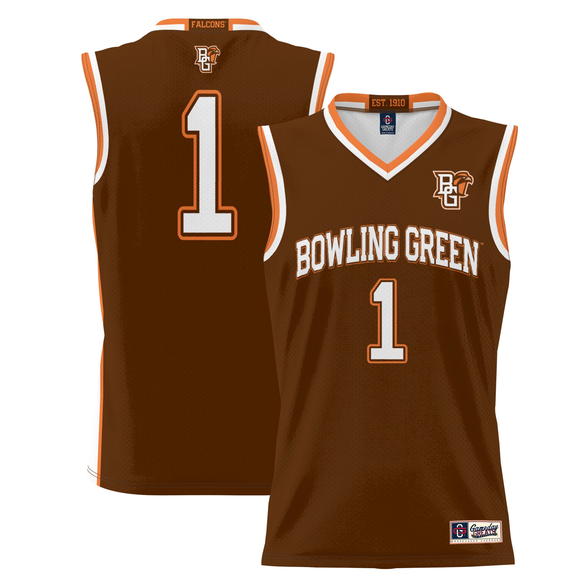 #1 Bowling Green St. Falcons ProSphere Youth Basketball Jersey - Brown