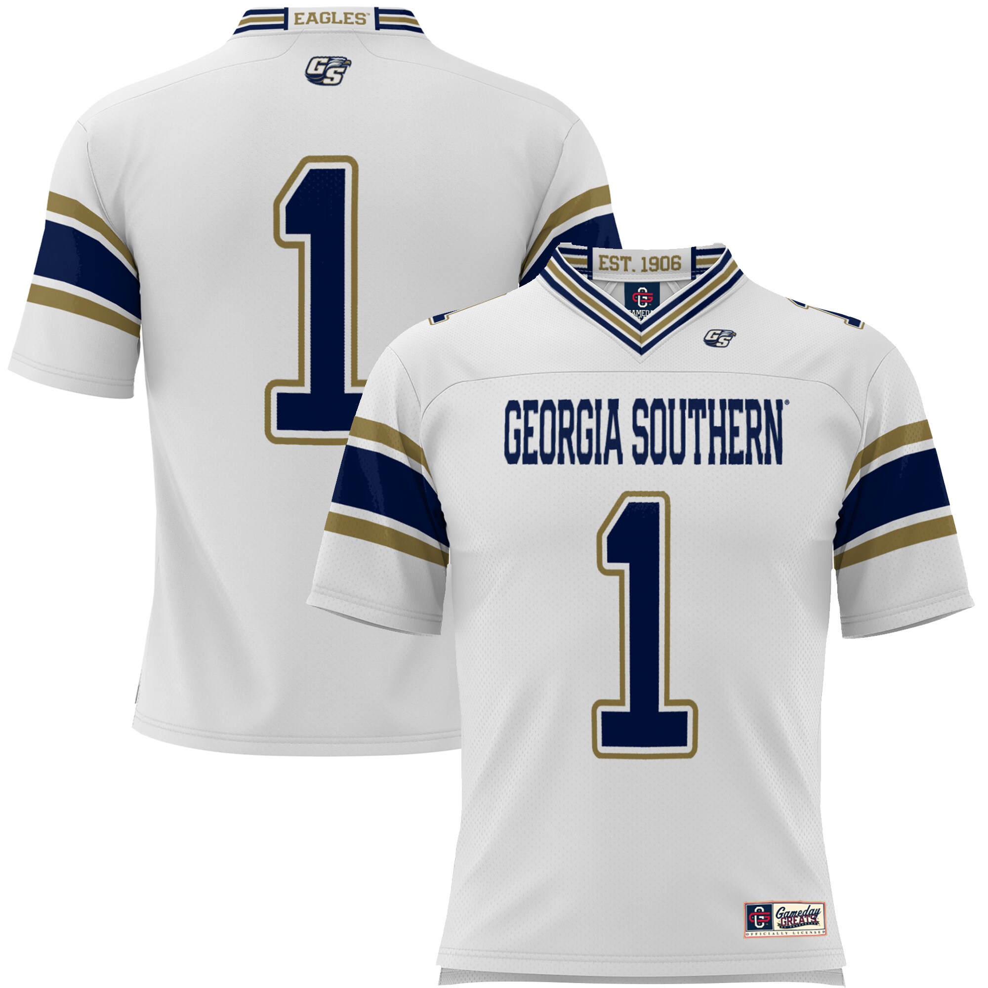 #1 Georgia Southern Eagles ProSphere Endzone Football Jersey - White