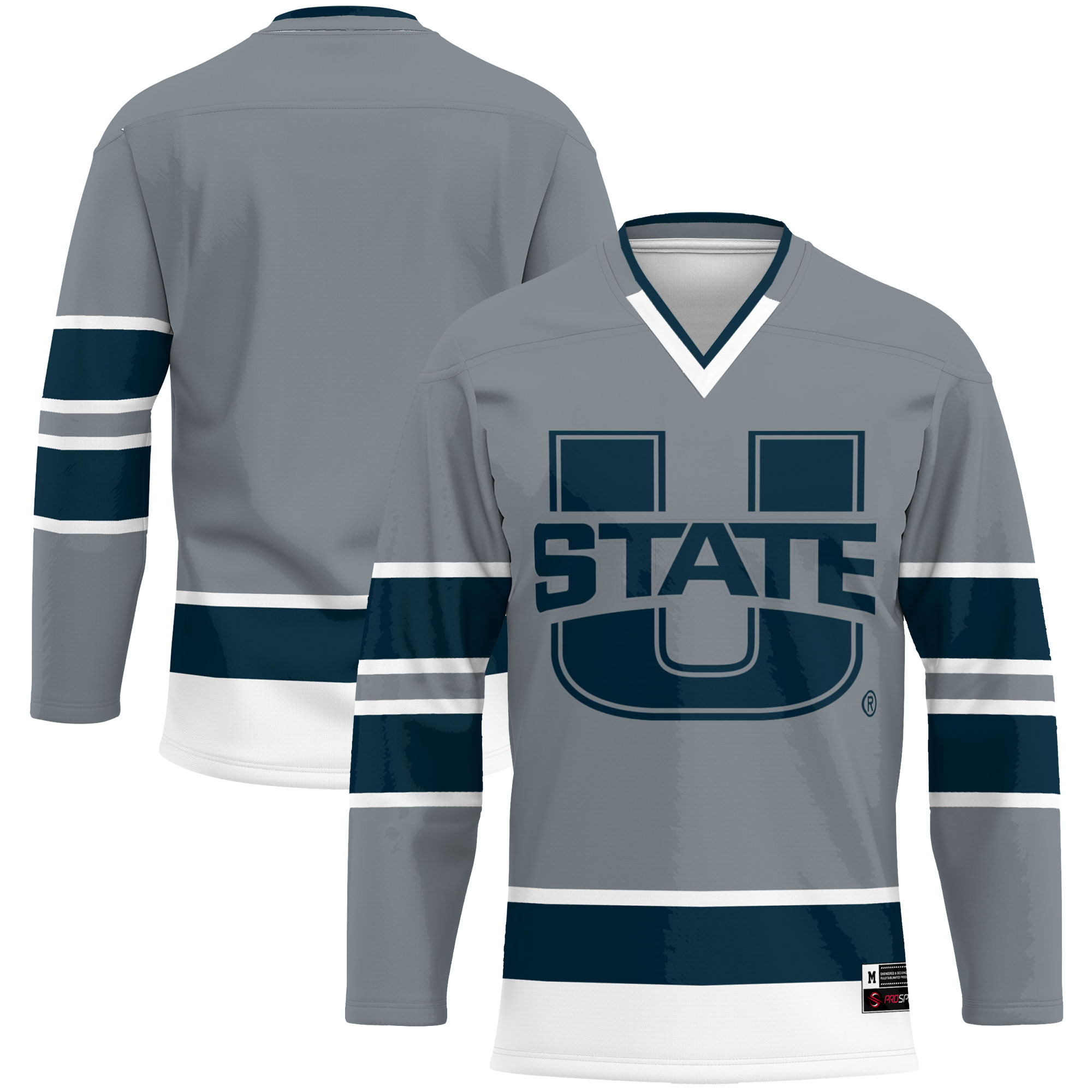 Utah State Aggies Hockey Jersey - Gray