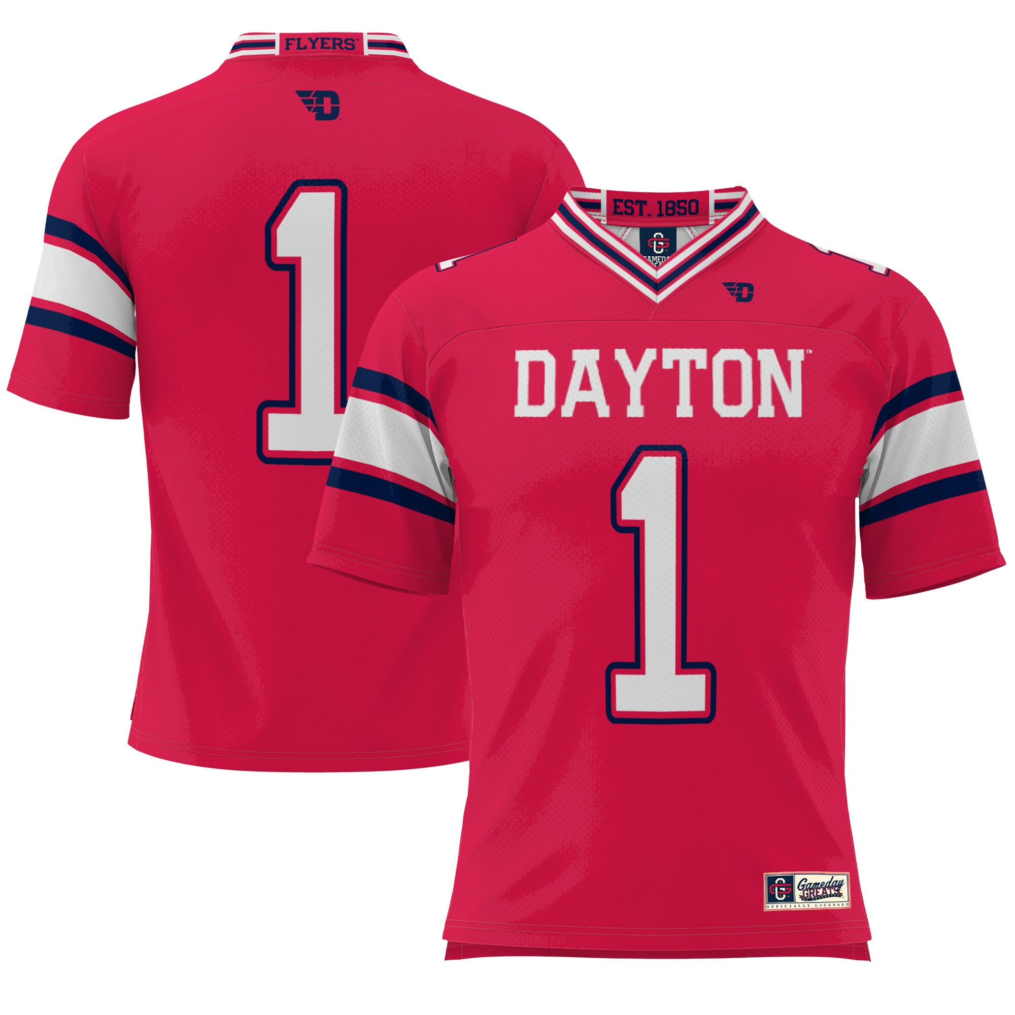 #1 Dayton Flyers ProSphere Endzone Football Jersey - Red