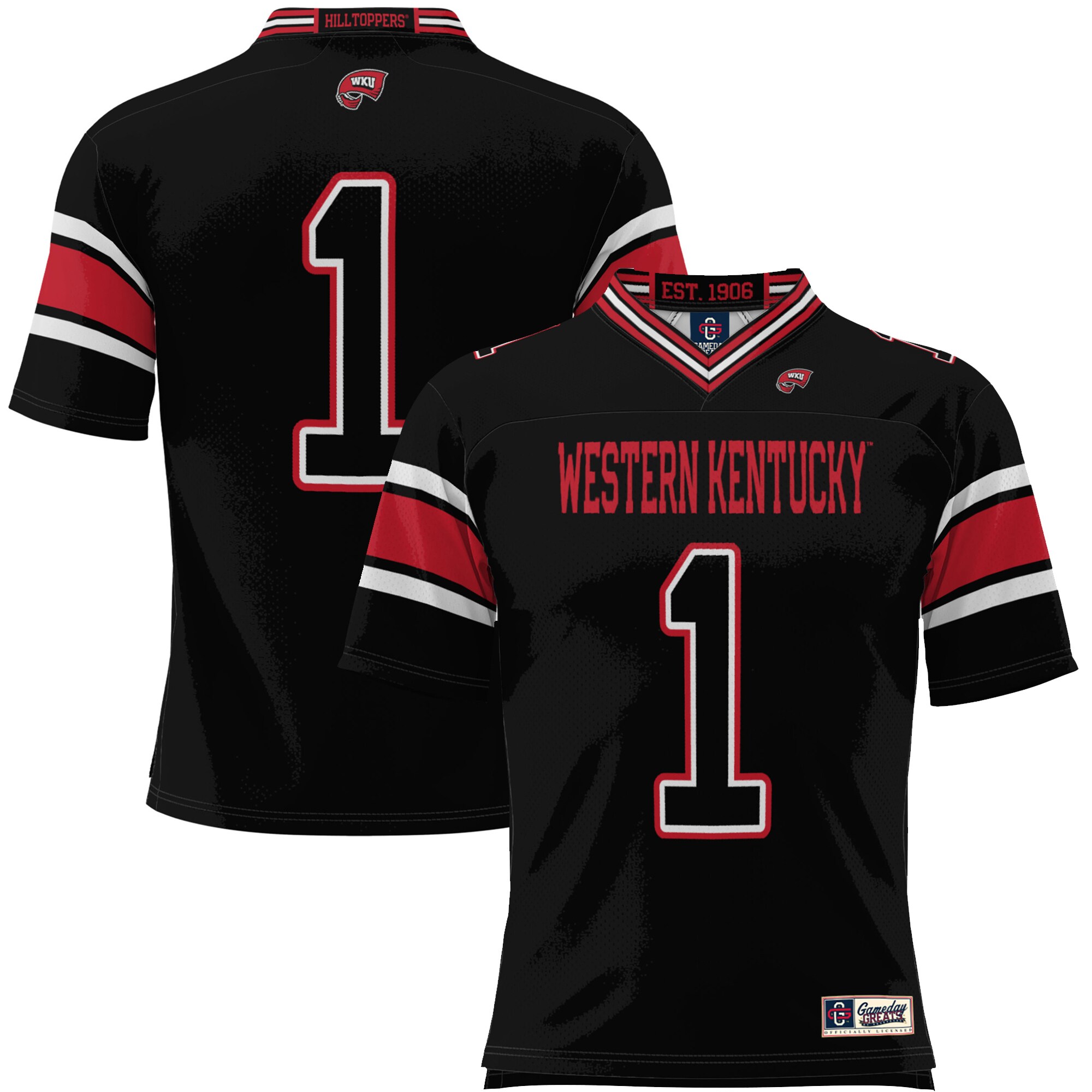 #1 Western Kentucky Hilltoppers ProSphere Youth Endzone Football Jersey - Black