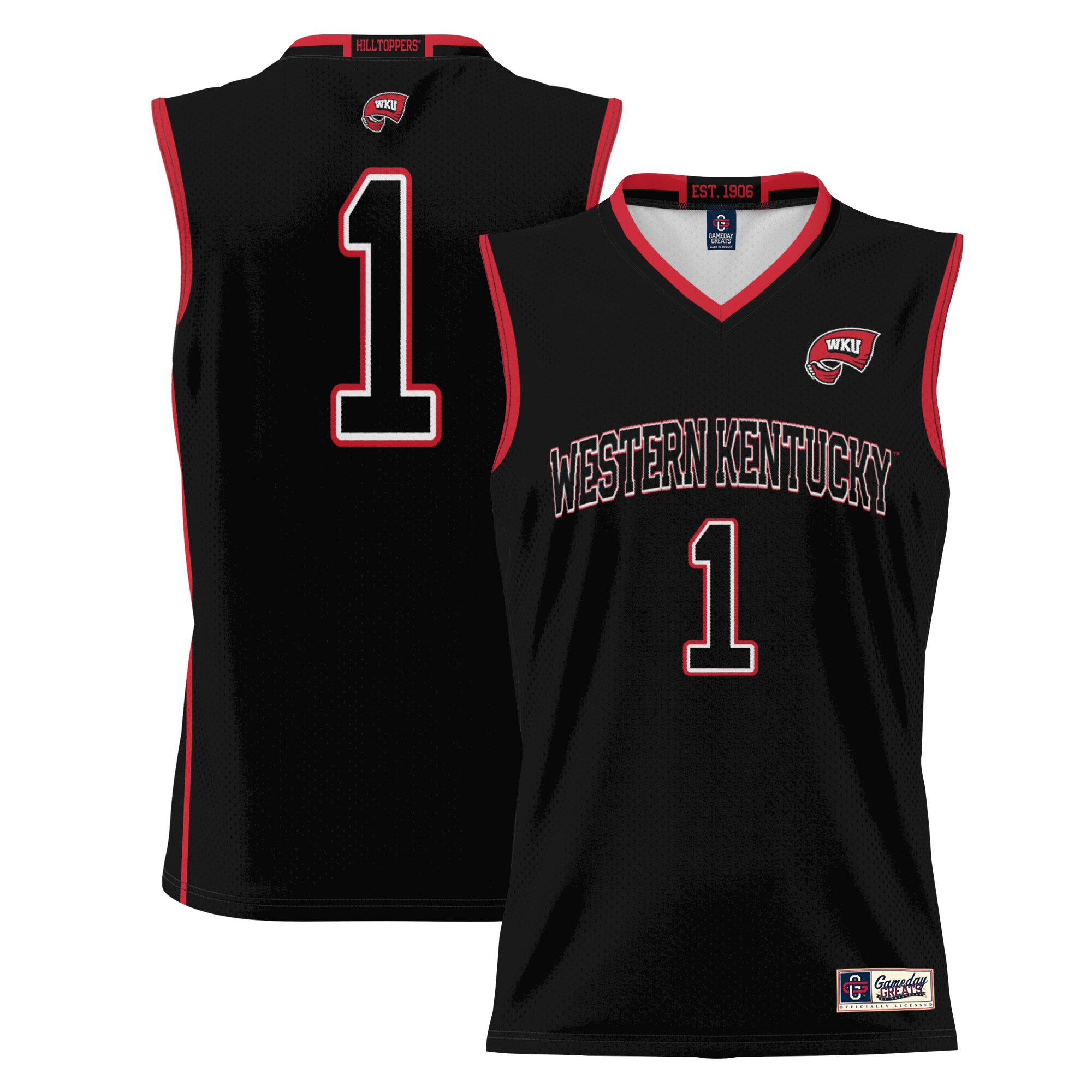 #1 Western Kentucky Hilltoppers ProSphere Youth Basketball Jersey - Black