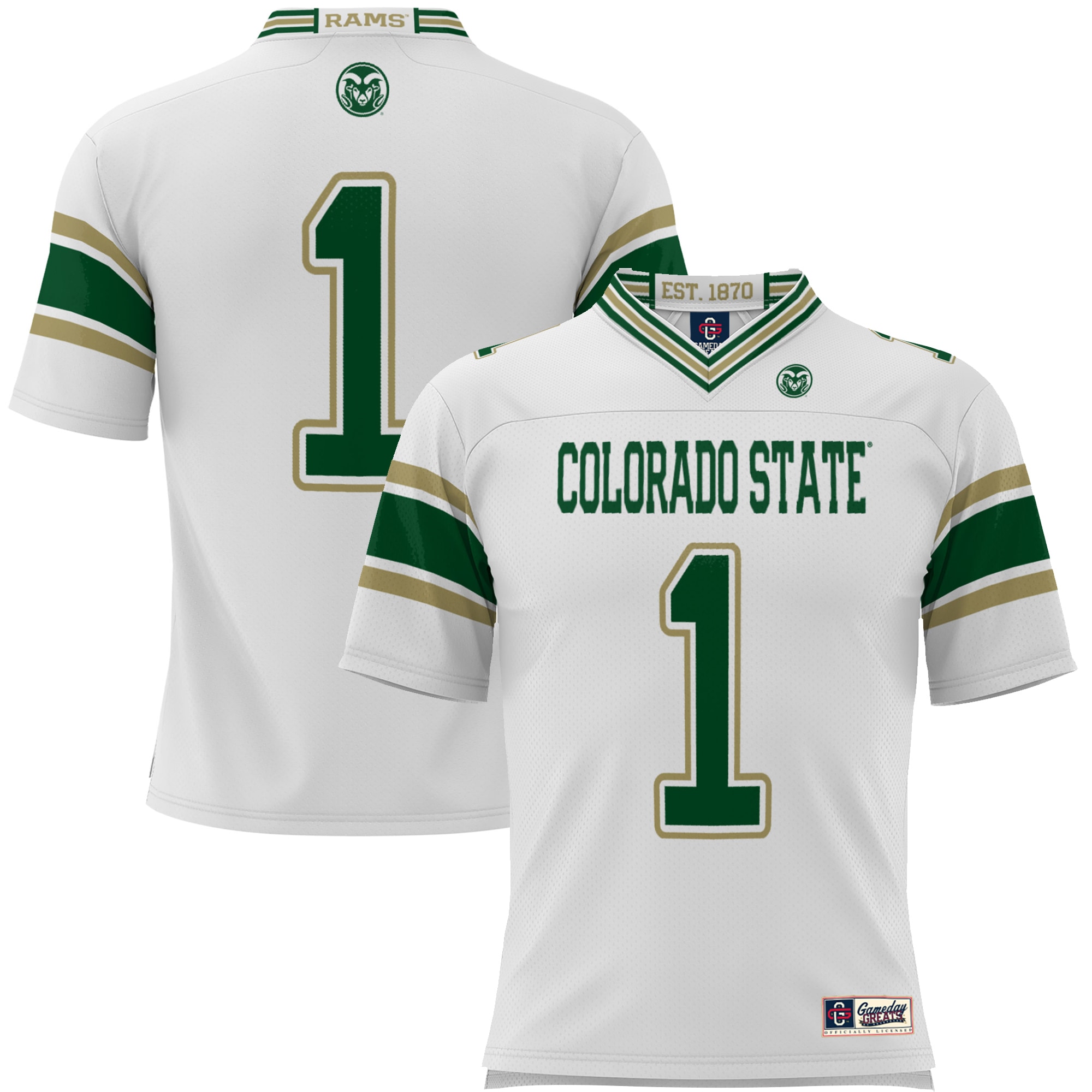 #1 Colorado State Rams ProSphere Endzone Football Jersey - White