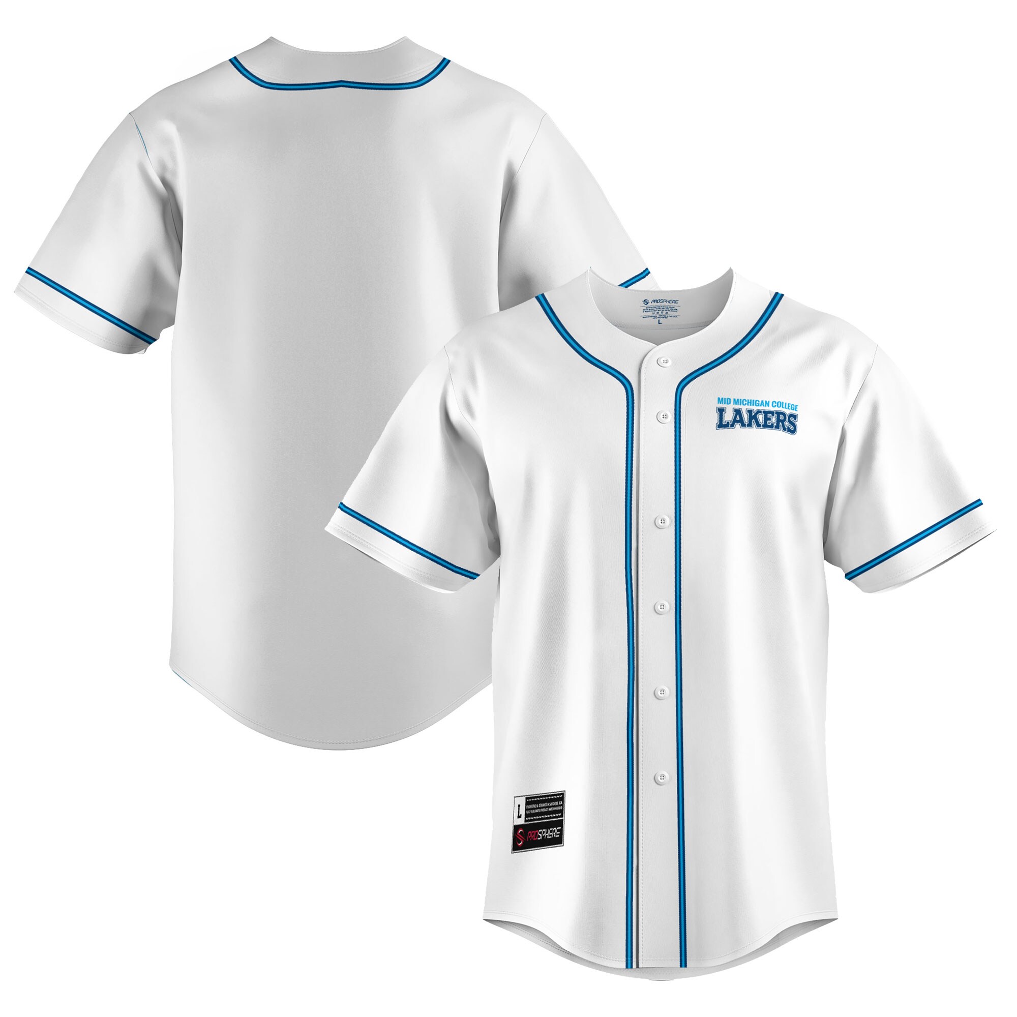 Mid Michigan College ProSphere Youth Baseball Jersey - White