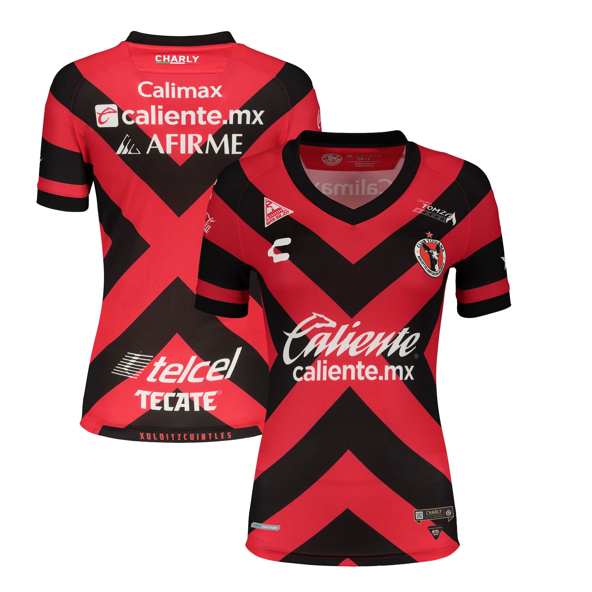 Club Tijuana Charly Women's 2021/22 Home Authentic Jersey - Black/Red