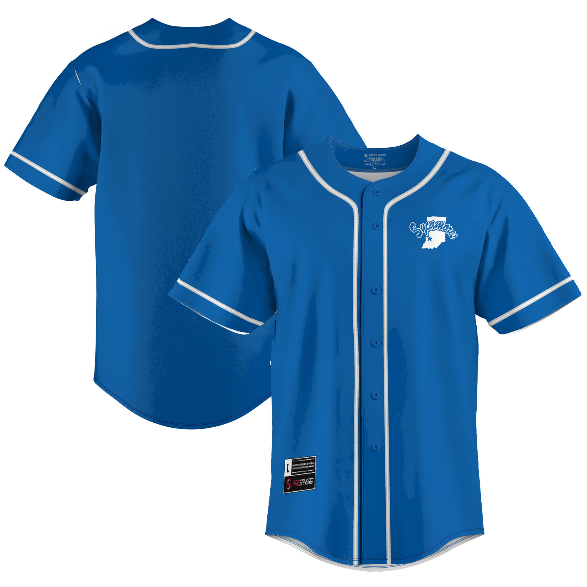 Indiana State Sycamores Baseball Jersey - Royal