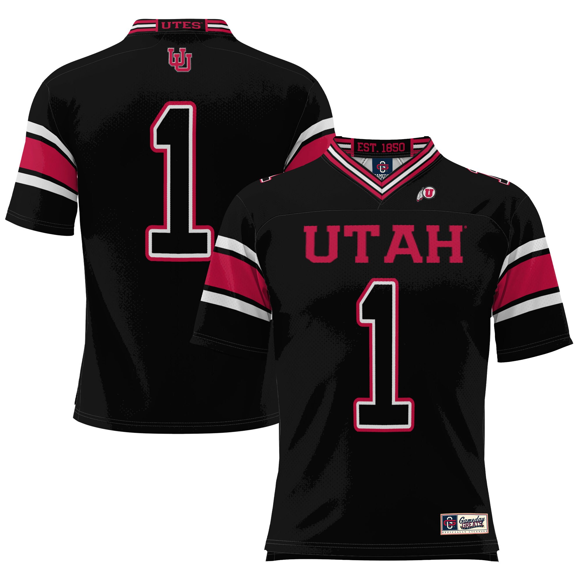 #1 Utah Utes ProSphere Youth Football Jersey - Black