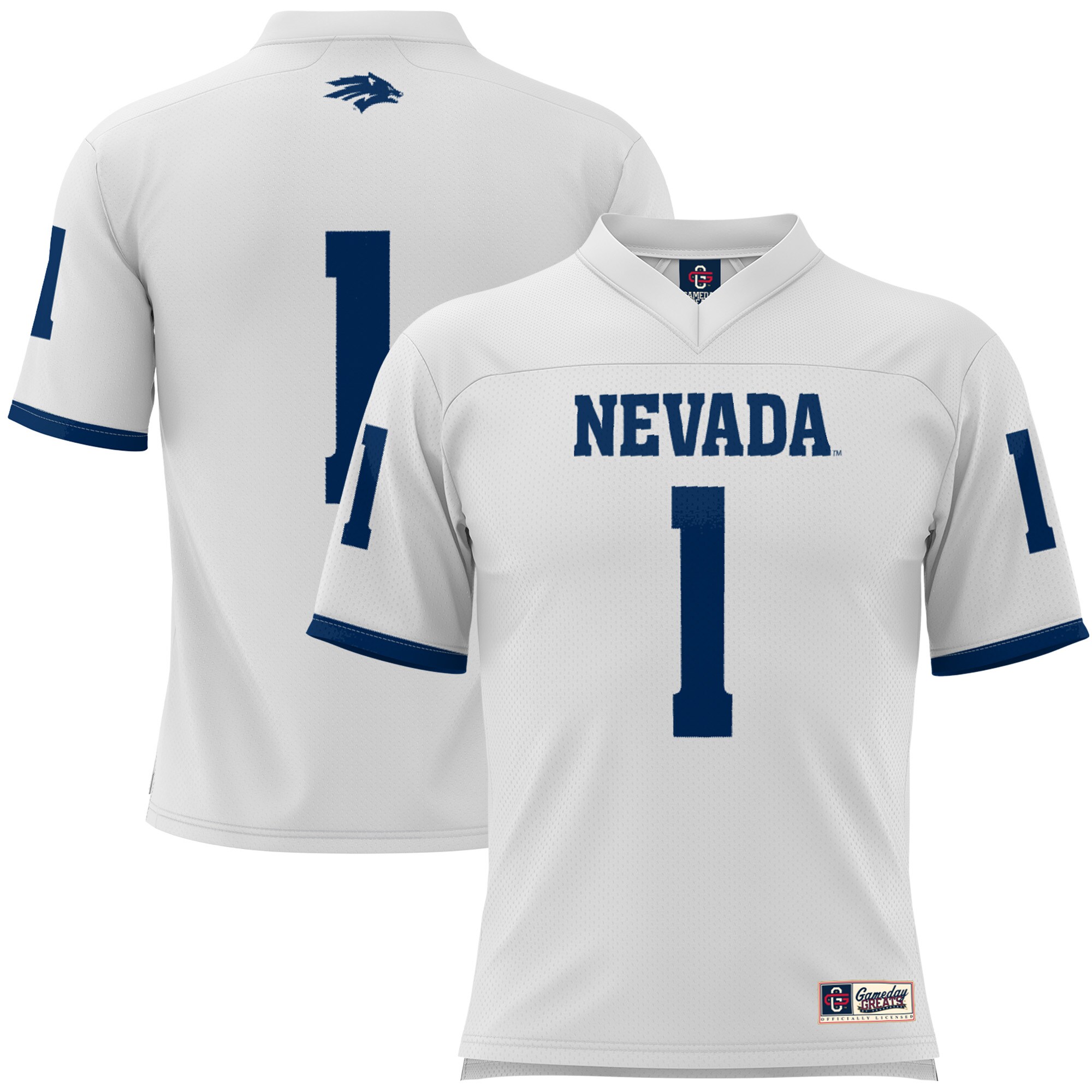 #1 Nevada Wolf Pack ProSphere Youth Football Jersey - White
