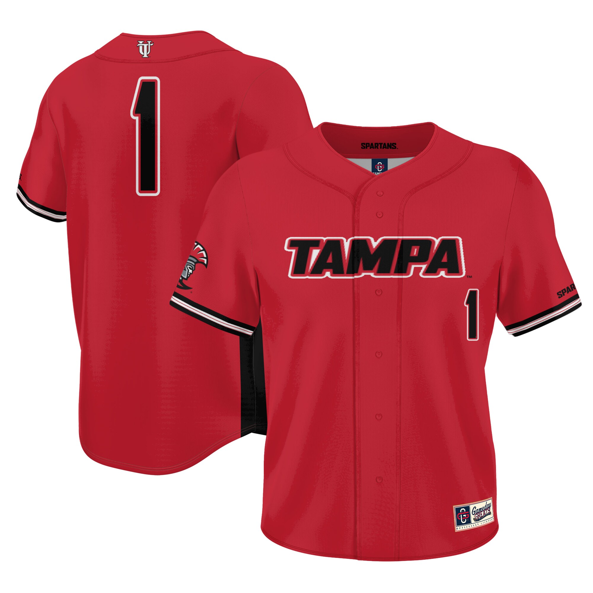 #1 Tampa Spartans ProSphere Youth Baseball Jersey - Red