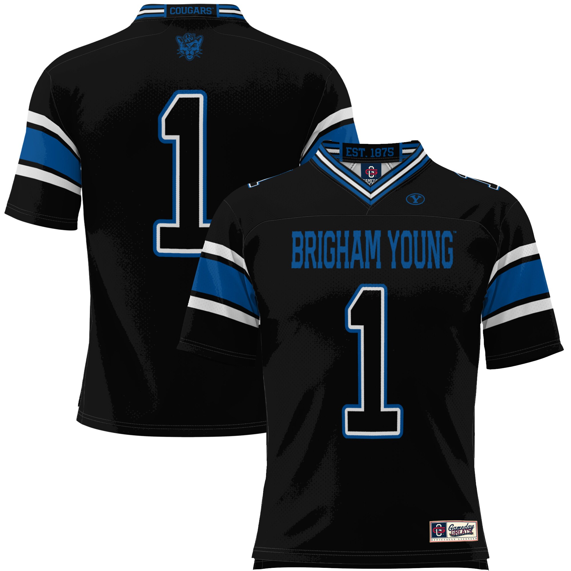 #1 BYU Cougars ProSphere Youth Endzone Football Jersey - Black