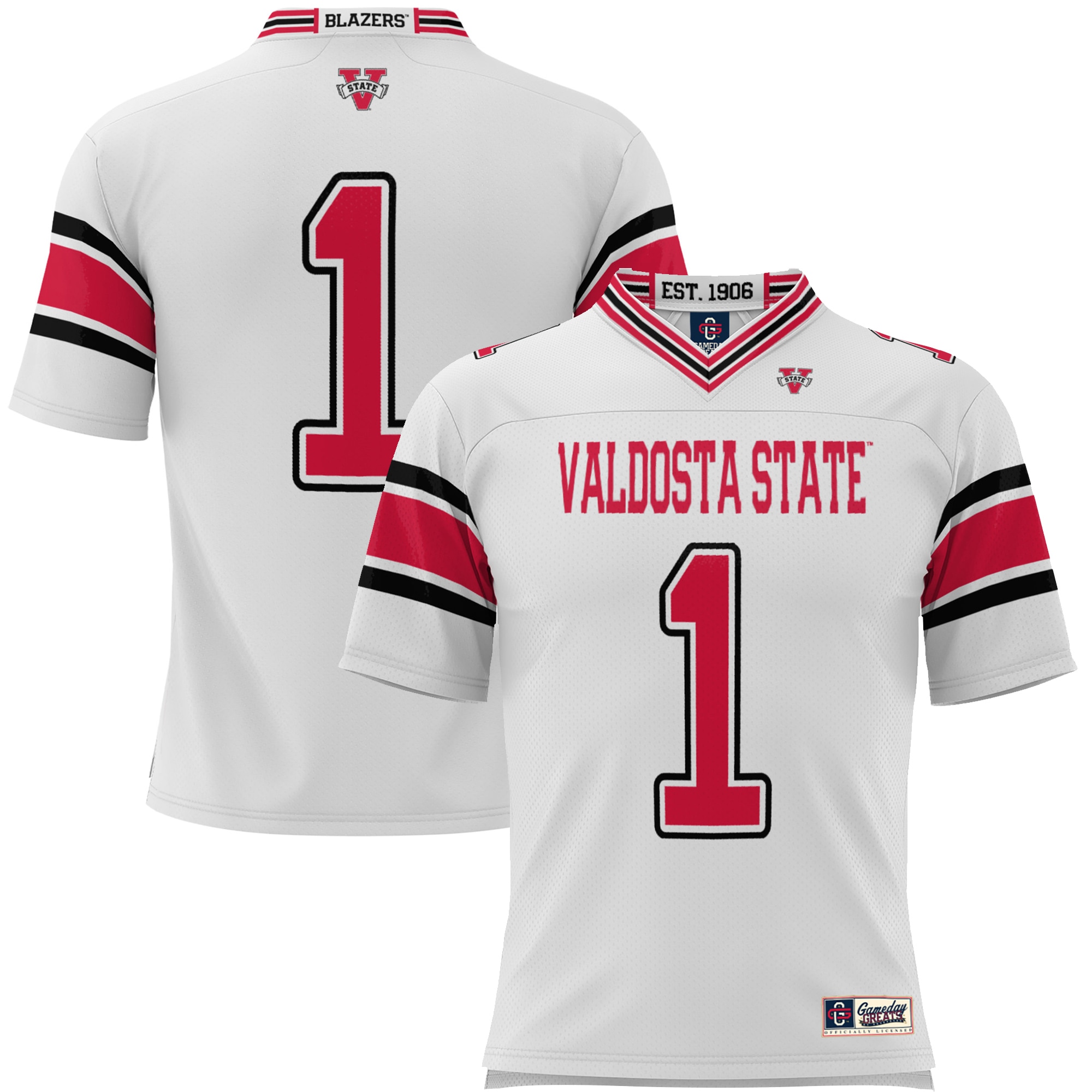 #1 Valdosta State Blazers ProSphere Youth Endzone Football Jersey - White
