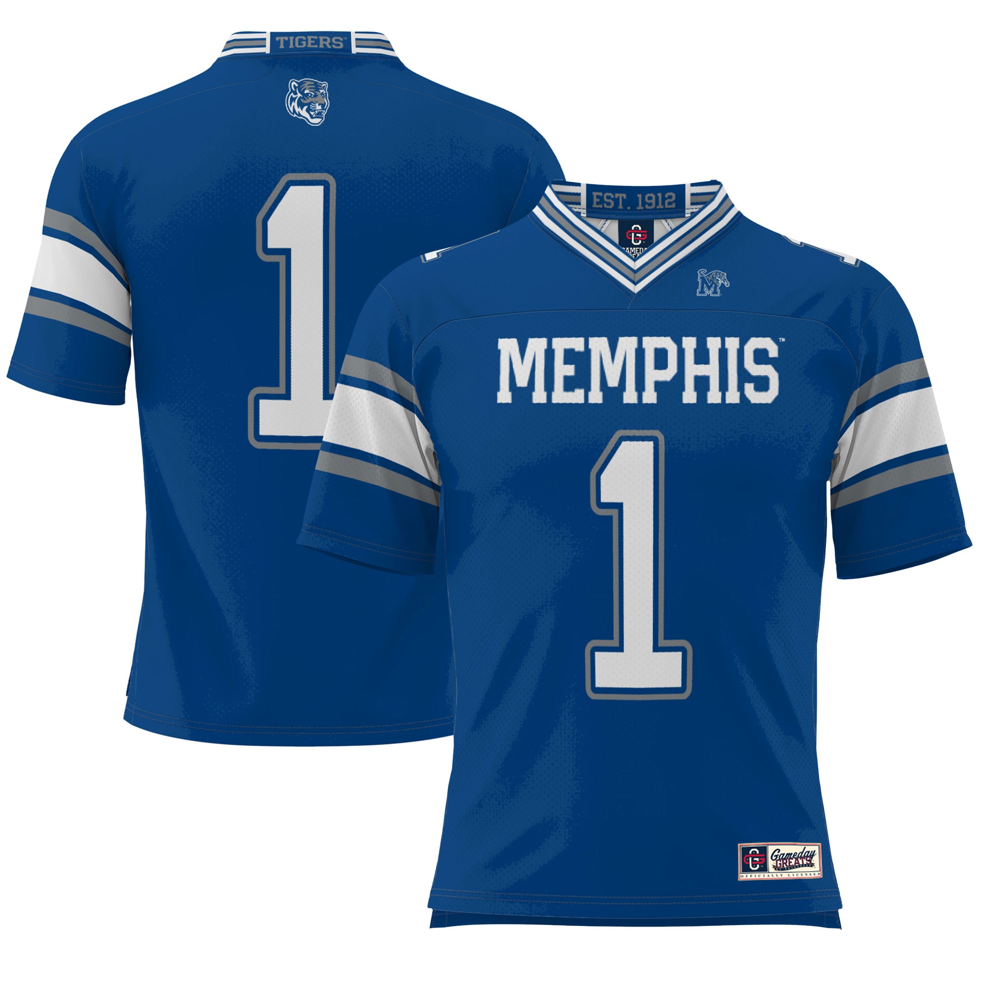 #1 Memphis Tigers ProSphere Youth Endzone Football Jersey - Royal