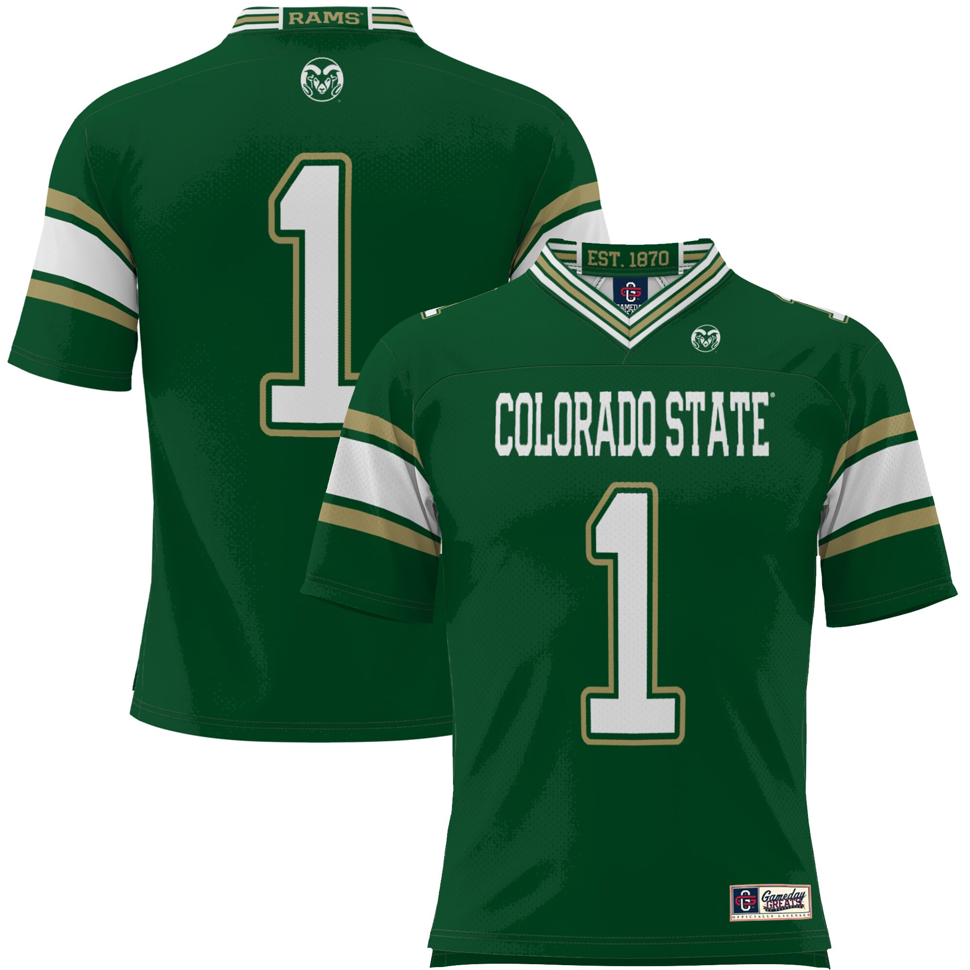 #1 Colorado State Rams ProSphere Endzone Football Jersey - Green