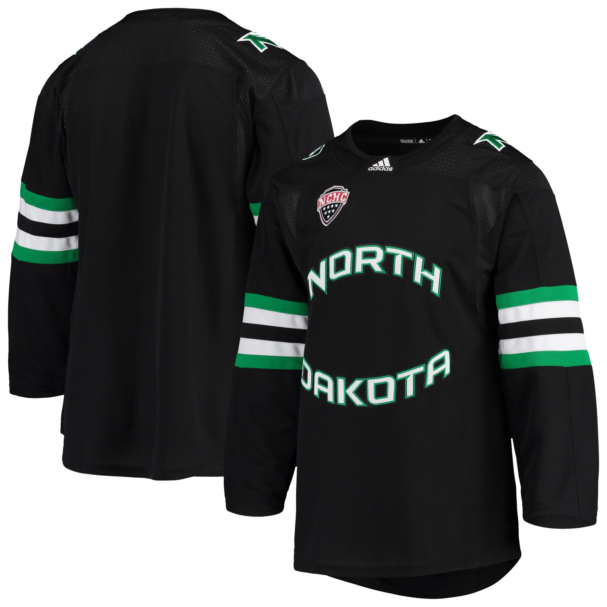 North Dakota adidas Alternate Hockey Jersey - Black