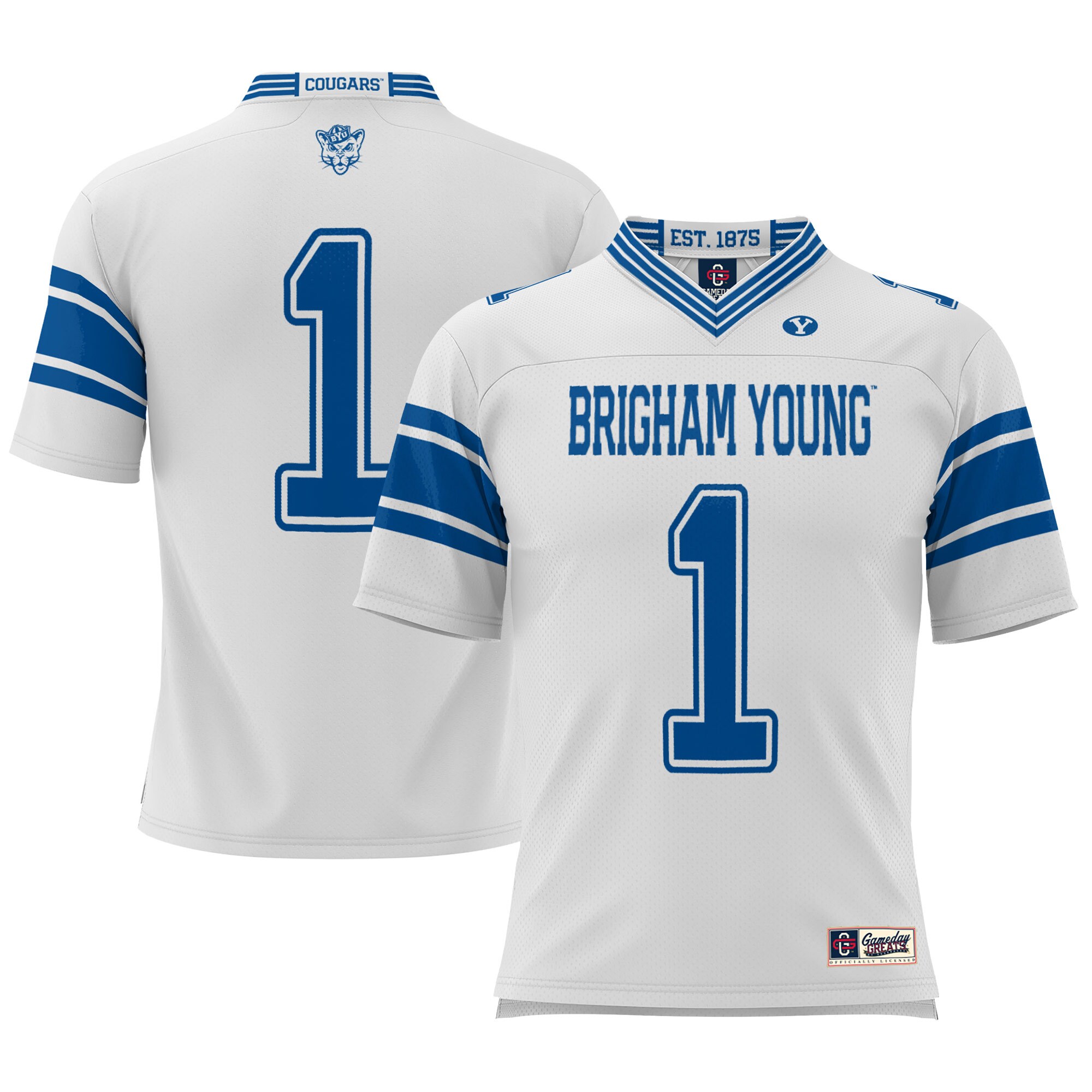 #1 BYU Cougars ProSphere Youth Football Jersey - White
