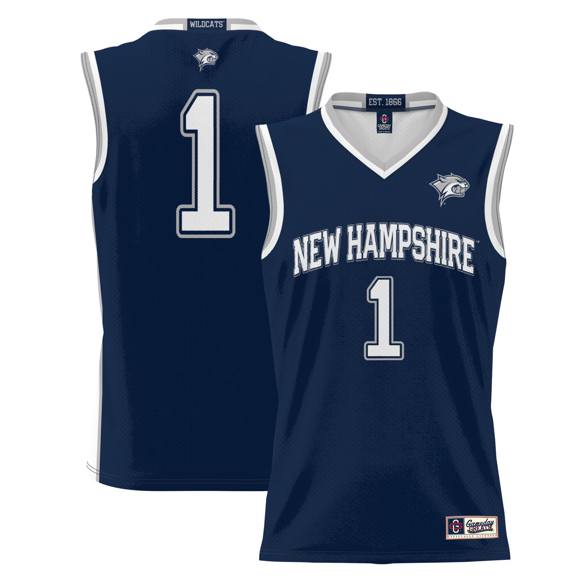 #1 New Hampshire Wildcats ProSphere Youth Basketball Jersey - Navy