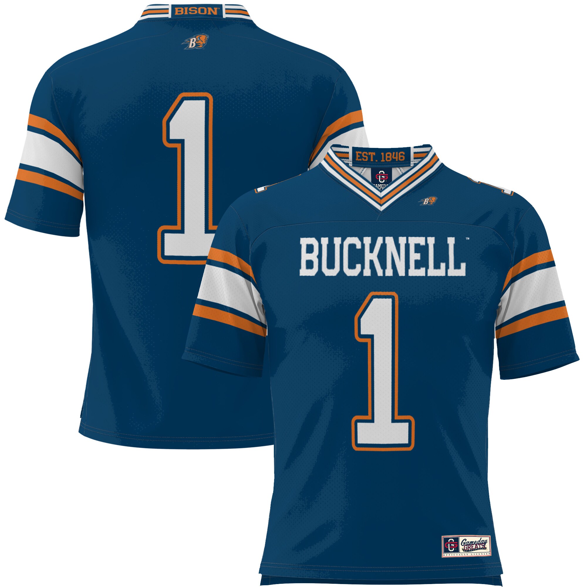 #1 Bucknell Bison ProSphere Endzone Football Jersey - Blue