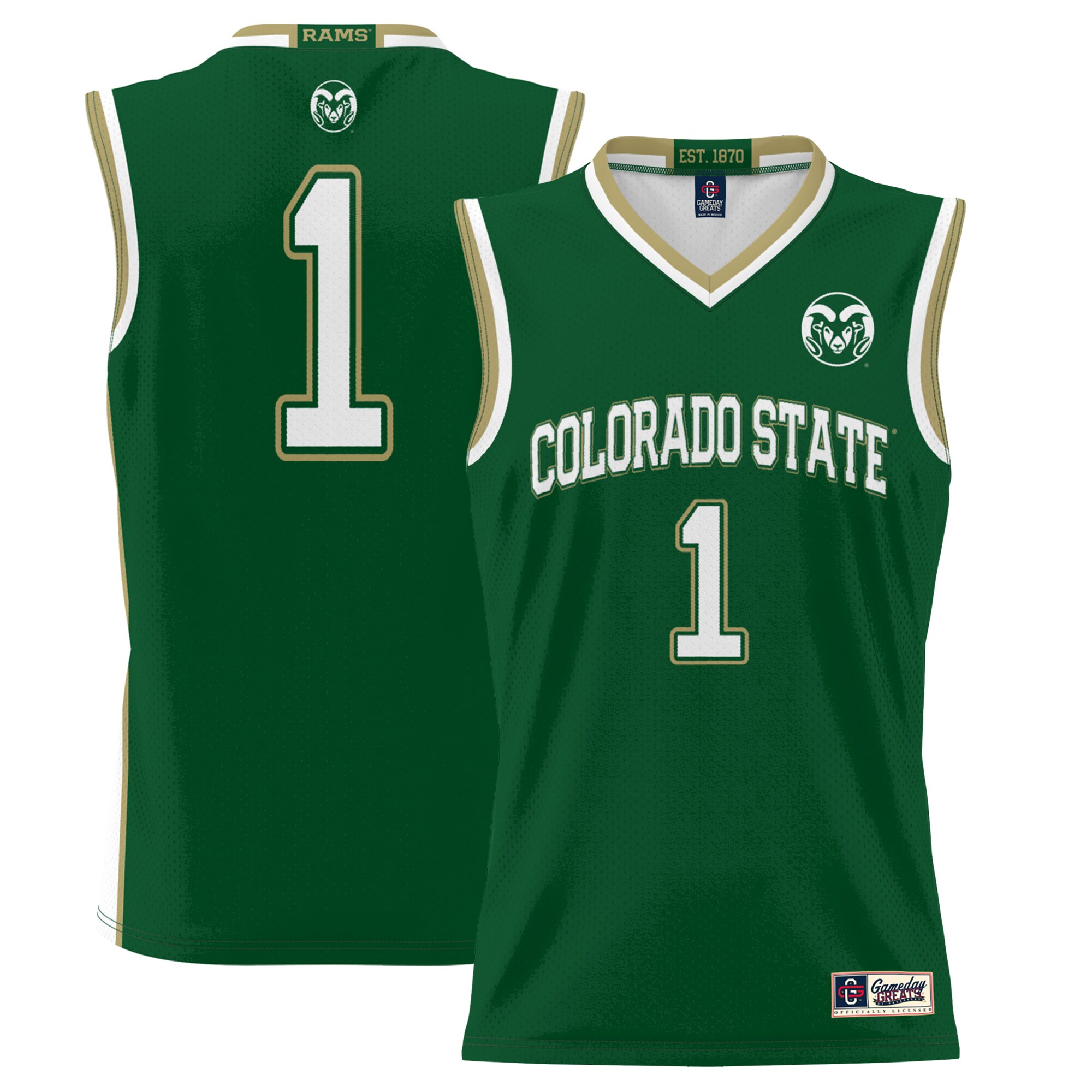 #1 Colorado State Rams ProSphere Youth Basketball Jersey - Green
