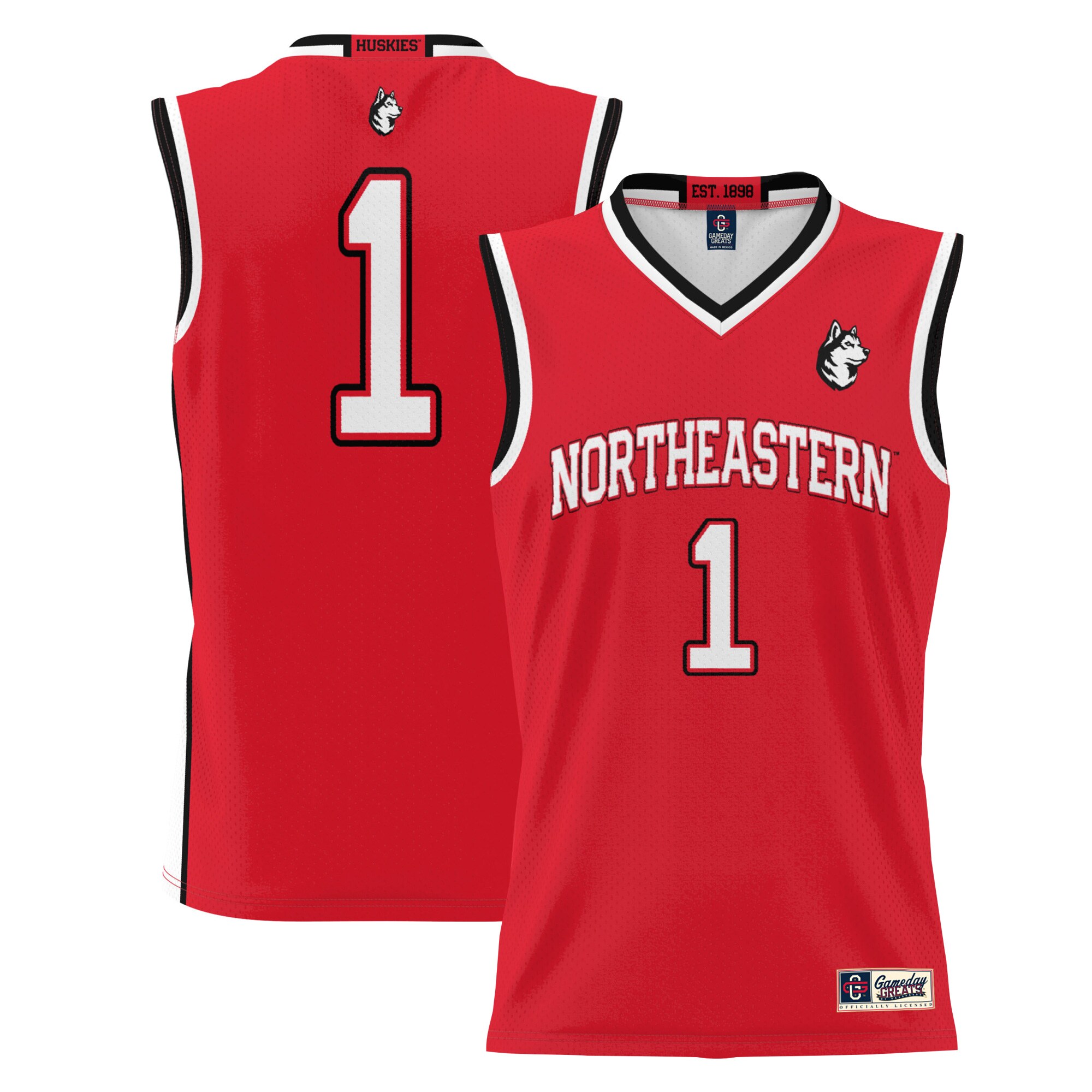 #1 Northeastern Huskies ProSphere Youth Basketball Jersey - Red