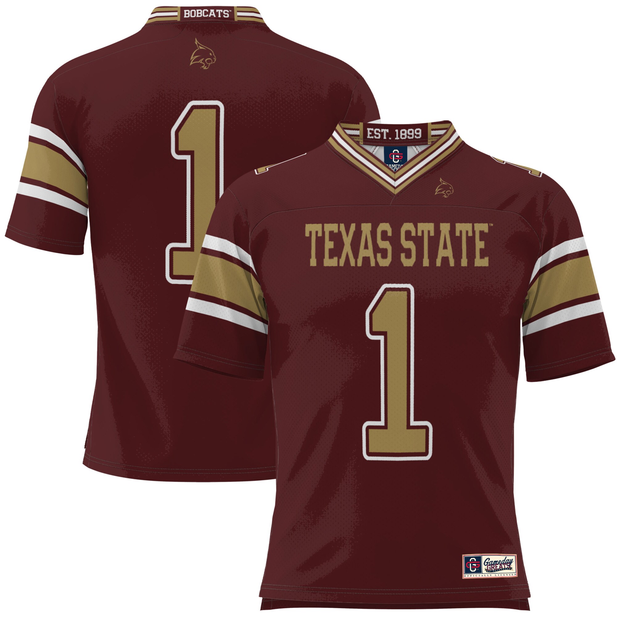 #1 Texas State Bobcats ProSphere Football Jersey - Maroon