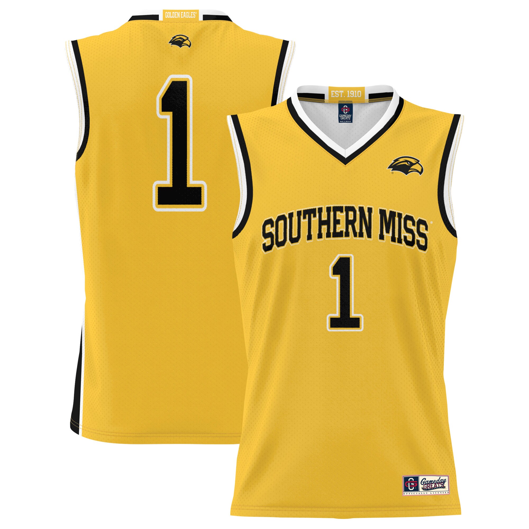 #1 Southern Miss Golden Eagles ProSphere Basketball Jersey - Gold