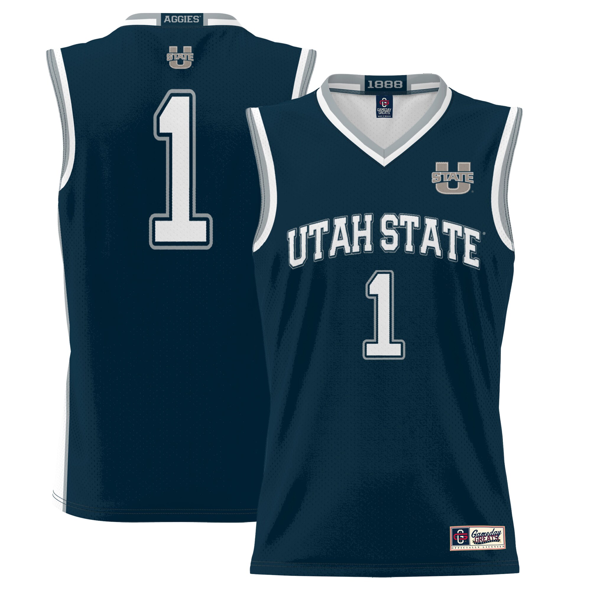 #1 Utah State Aggies ProSphere Youth Basketball Jersey - Navy