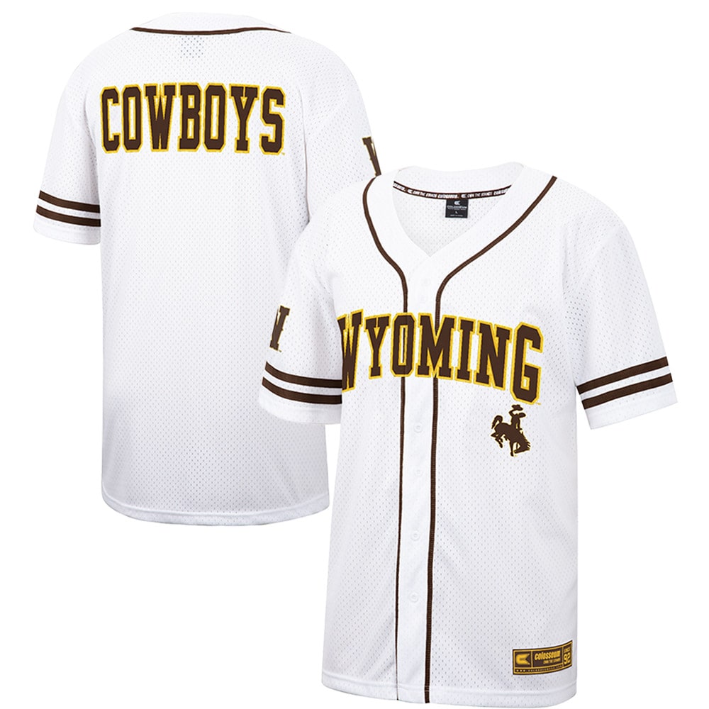 Wyoming Cowboys Colosseum Free Spirited Mesh Button-Up Baseball Jersey - White