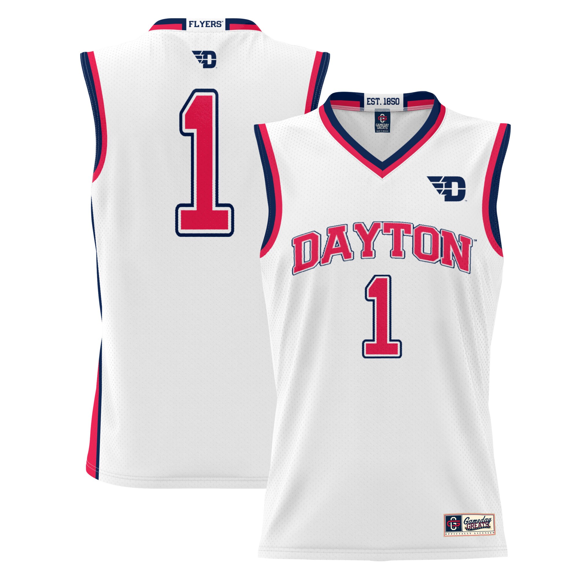 #1 Dayton Flyers ProSphere Youth Basketball Jersey - White