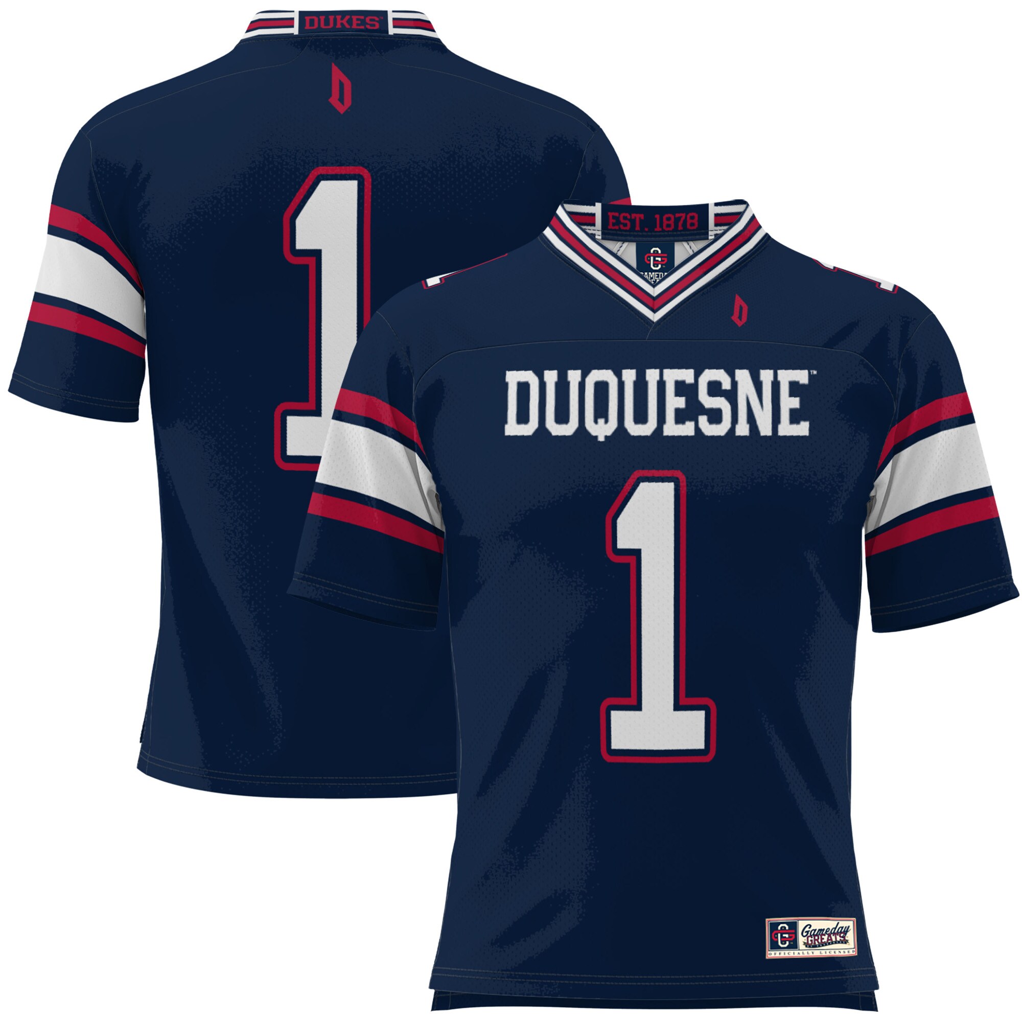 #1 Duquesne Dukes ProSphere Youth Football Jersey - Blue