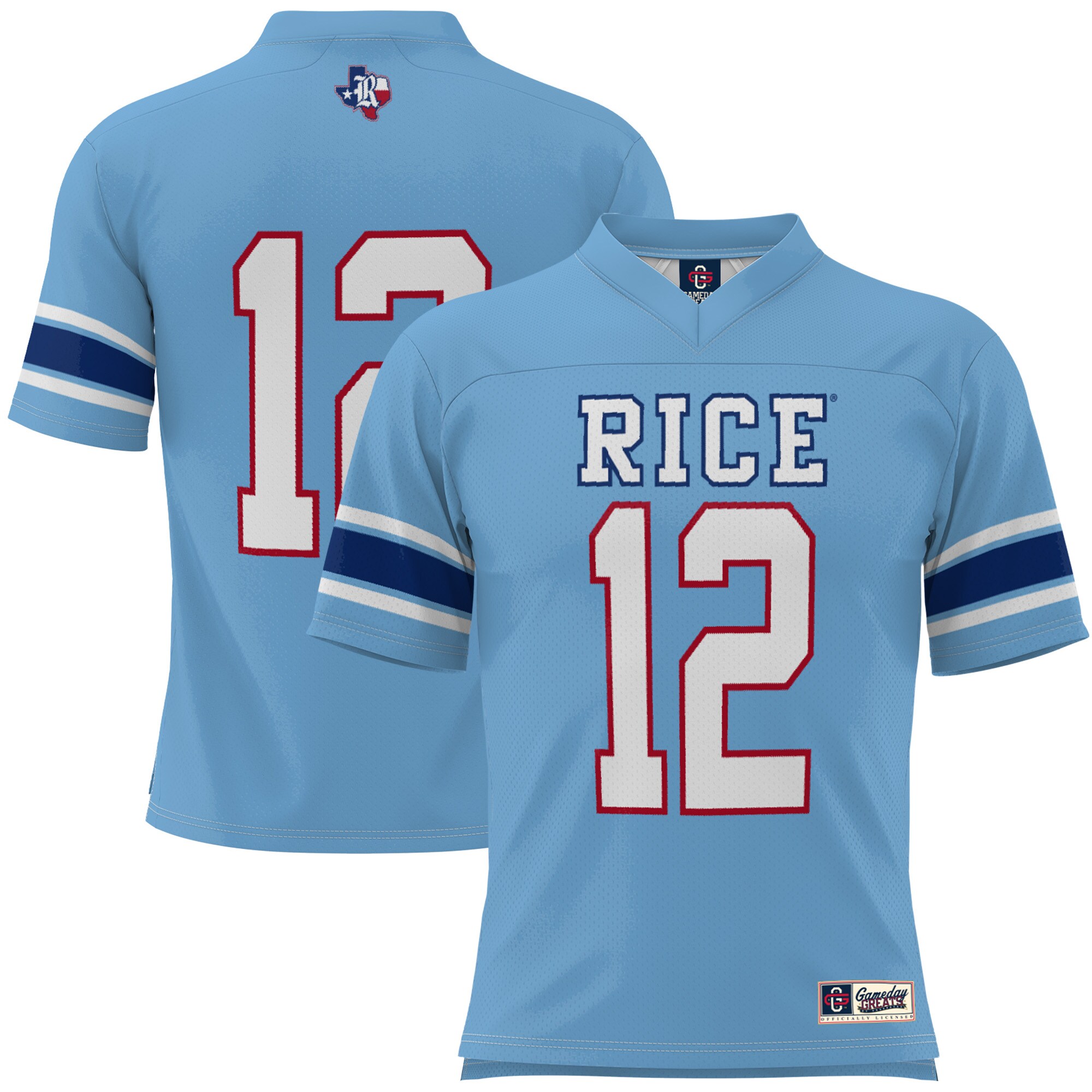 #12 Rice Owls ProSphere Football Jersey - Light Blue