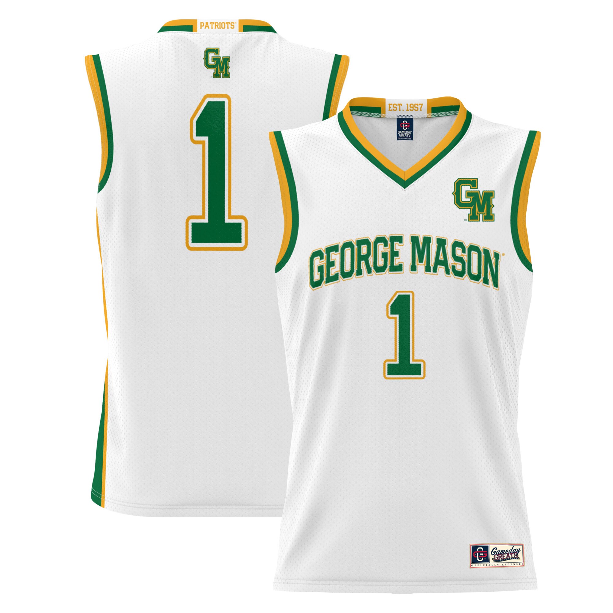 #1 George Mason Patriots ProSphere Basketball Jersey - White
