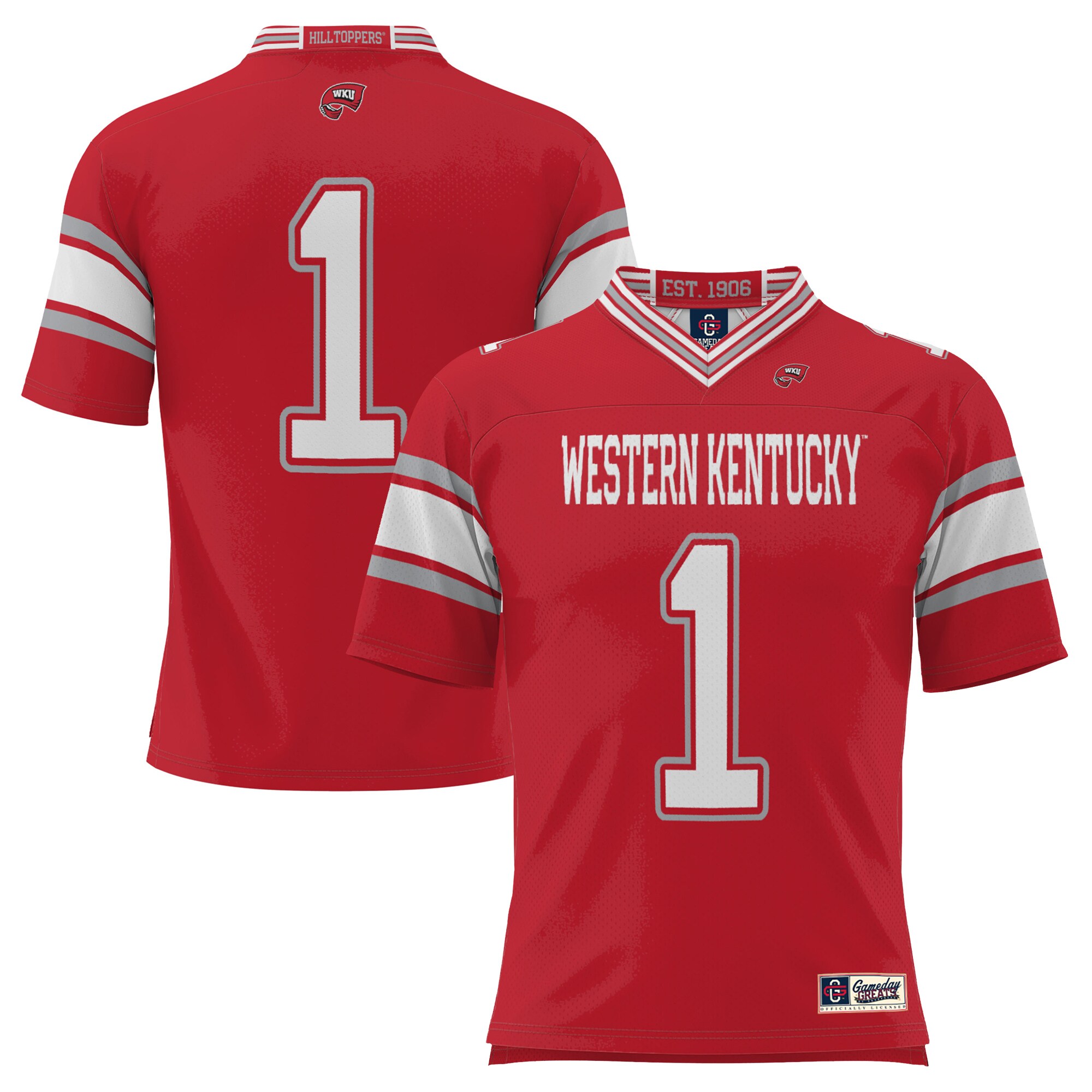 #1 Western Kentucky Hilltoppers ProSphere Endzone Football Jersey - Red