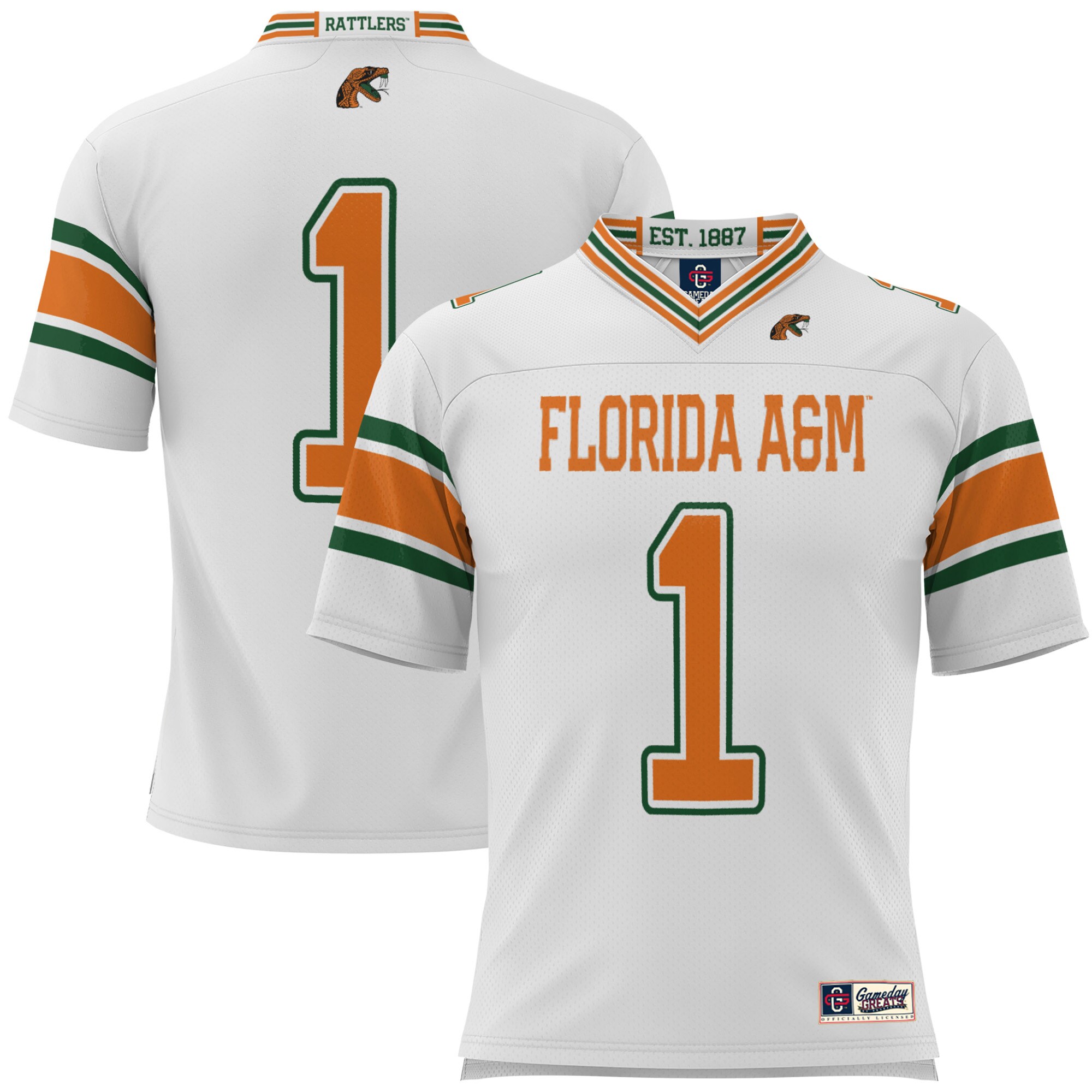 #1 Florida A&M Rattlers ProSphere Football Jersey - White