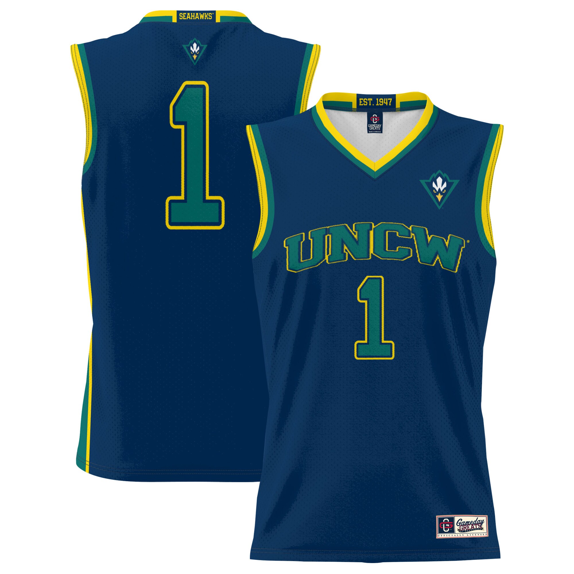 #1 UNC Wilmington Seahawks ProSphere Basketball Jersey - Navy