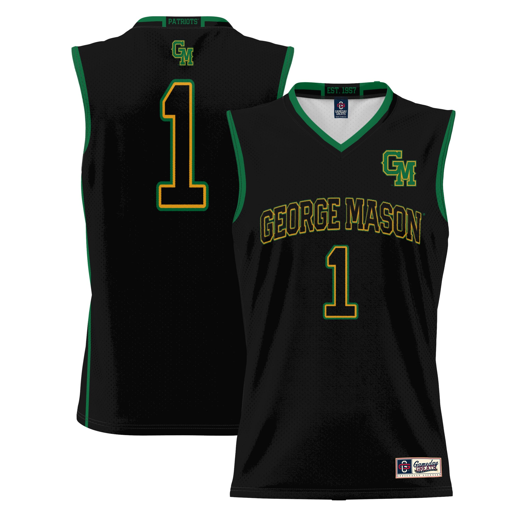 #1 George Mason Patriots ProSphere Basketball Jersey - Black