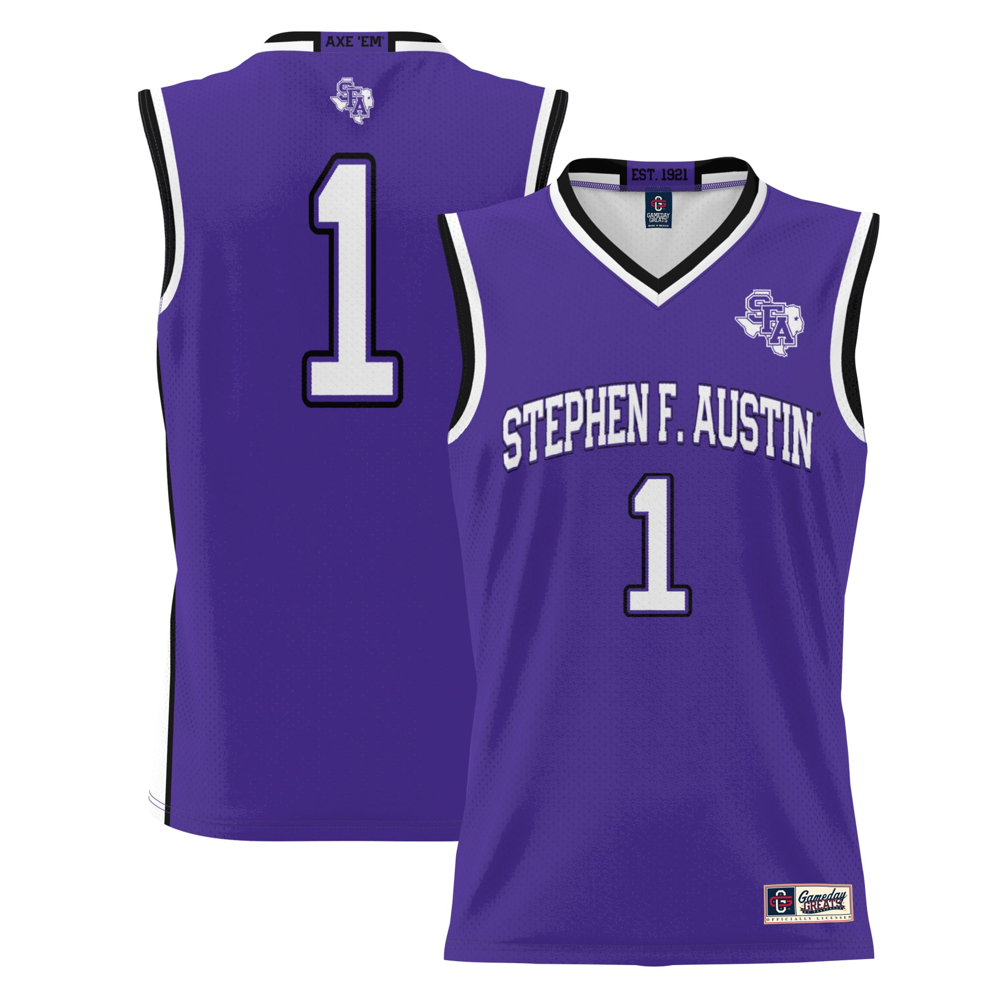 #1 Stephen F Austin Lumberjacks ProSphere Youth Basketball Jersey - Purple
